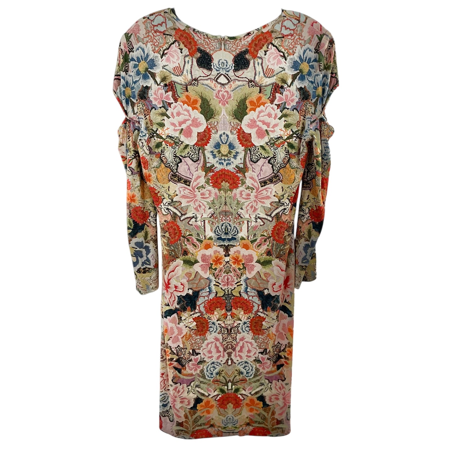 Alexander McQueen Kaleidoscope Floral Slash Sleeve Mini Dress