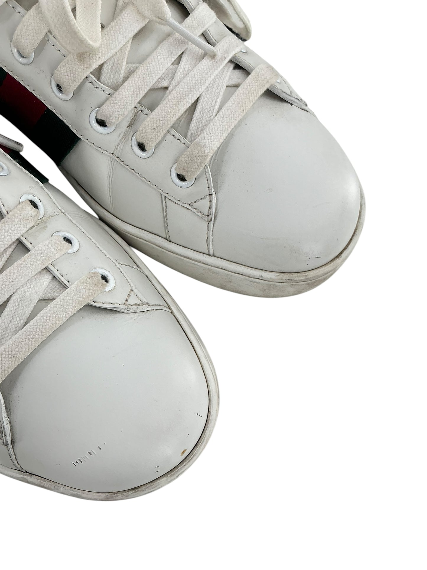 Gucci Mens White Snake Ace Sneakers
