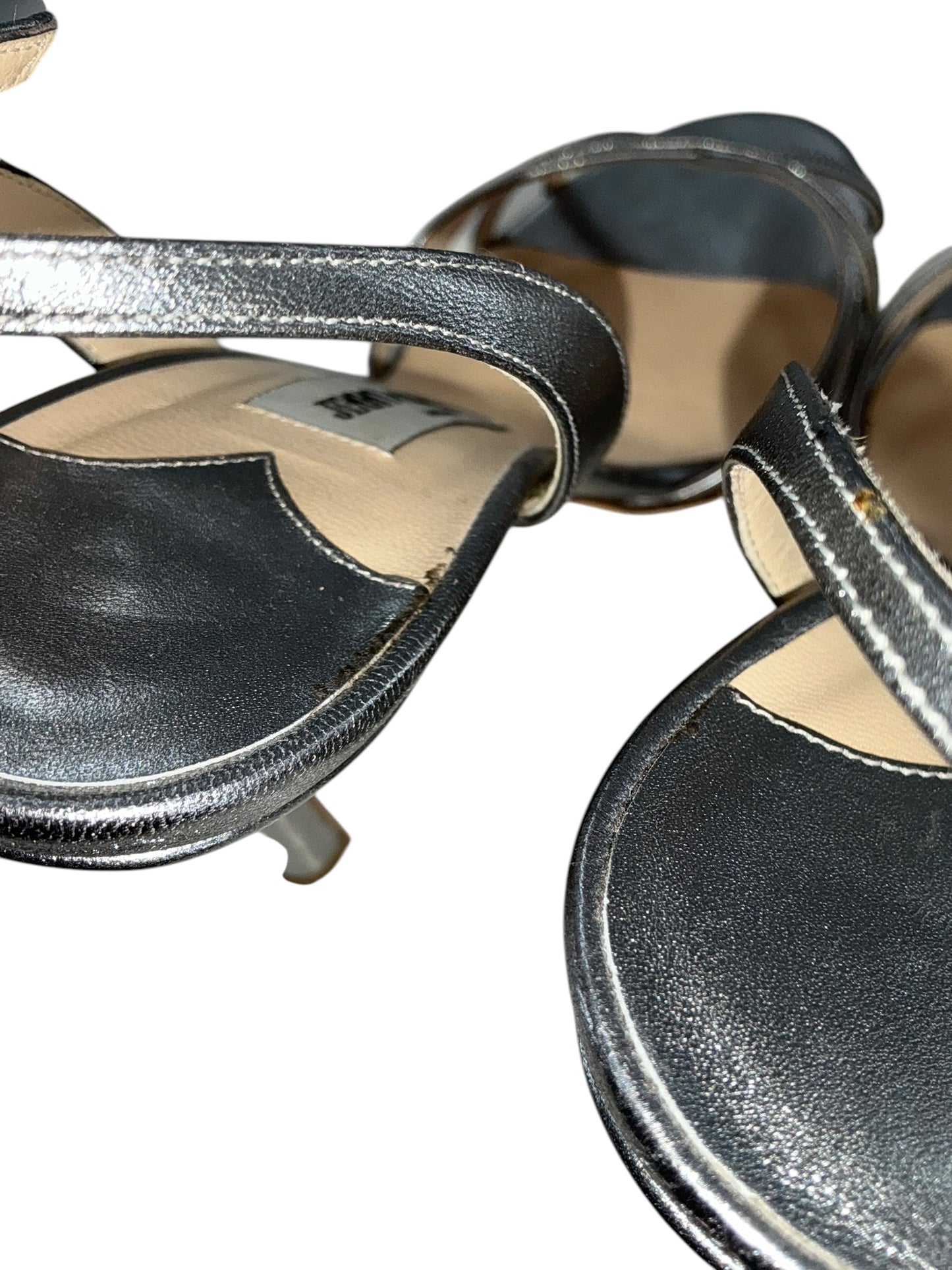 Jimmy Choo Metallic Strappy Slingback Sandals