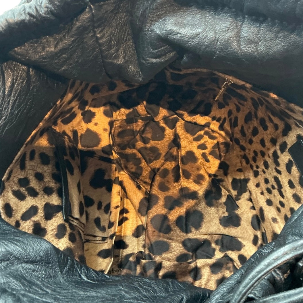 Dolce & Gabbana Black Distressed Leather "Miss Rouche" Tote