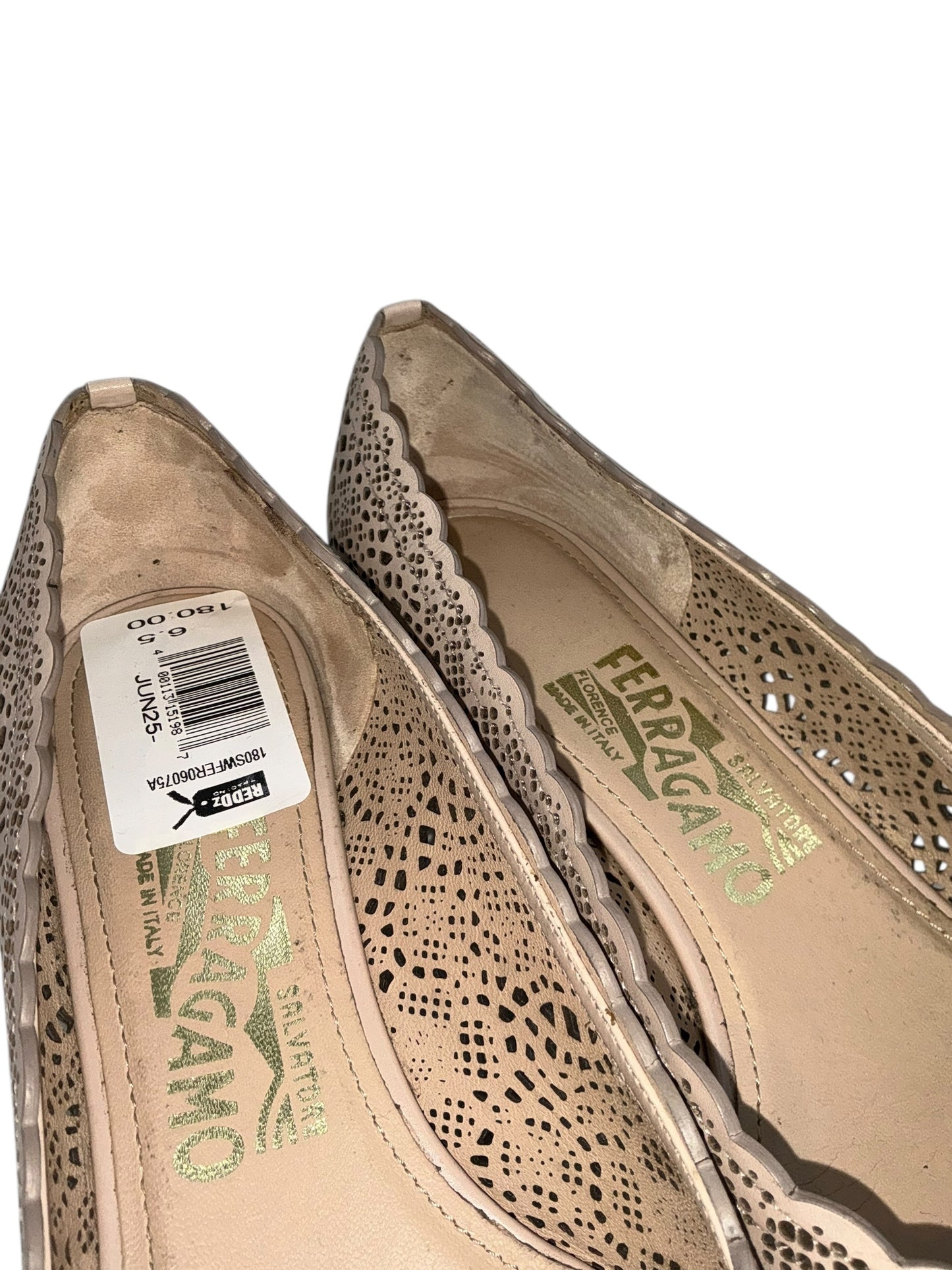 Salvatore Ferragamo Vera Bow Perforated Ballet Flats