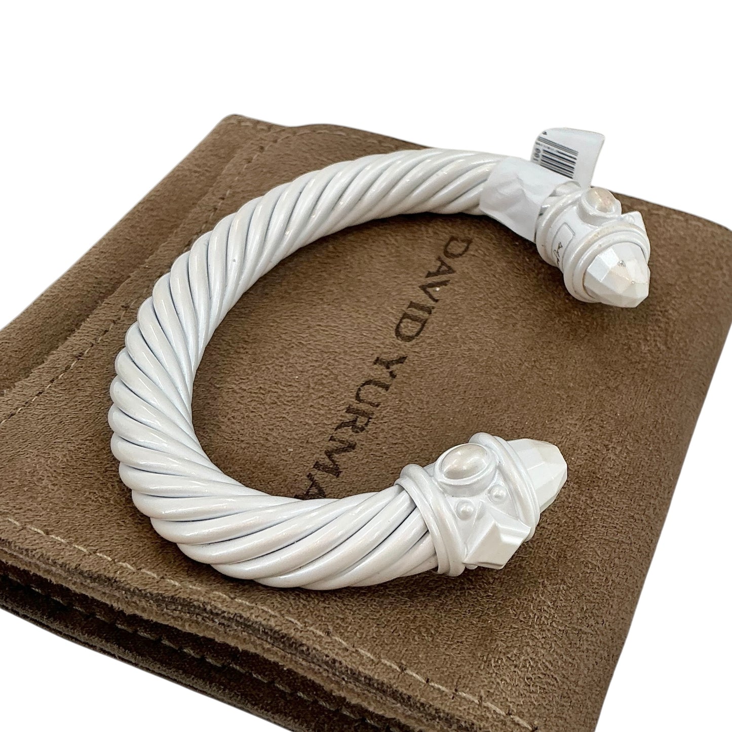 David Yurman White Aluminum Renaissance Cable Cuff Bracelet