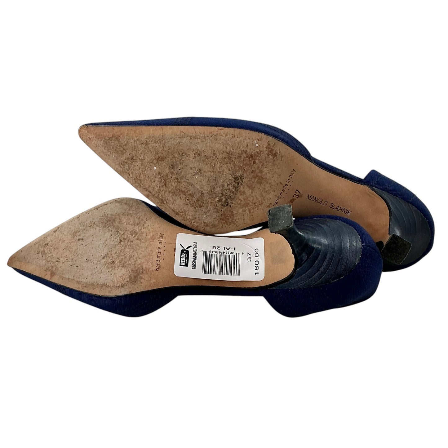Manolo Blahnik Pointed Toe D'Orsay Navy Pumps