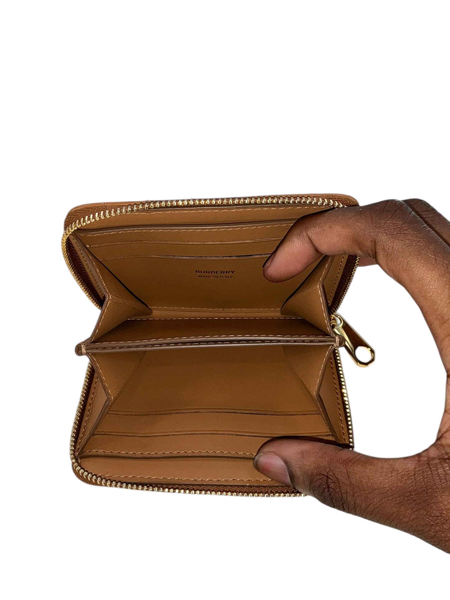 Burberry Leather Zip Around Wallet
