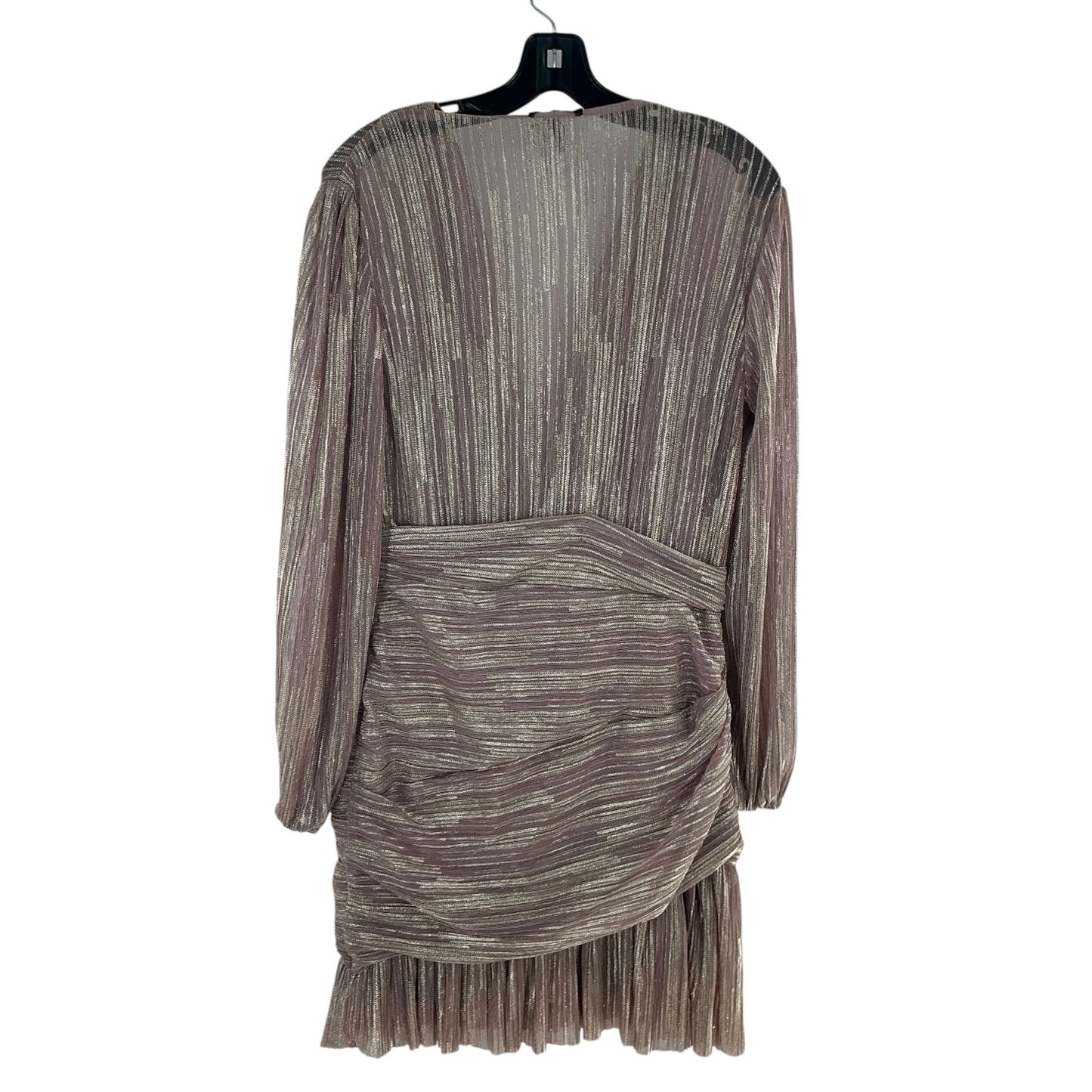 Maje Shimmering Plissé Metallic Ruched Mini Dress