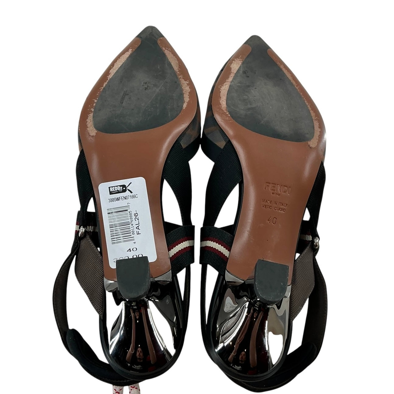 Fendi Colibri Tech Mesh Zucca FF Slingback Pumps
