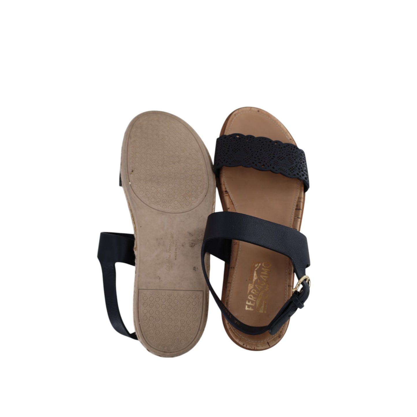 Ferragamo Black and Brown Sandals
