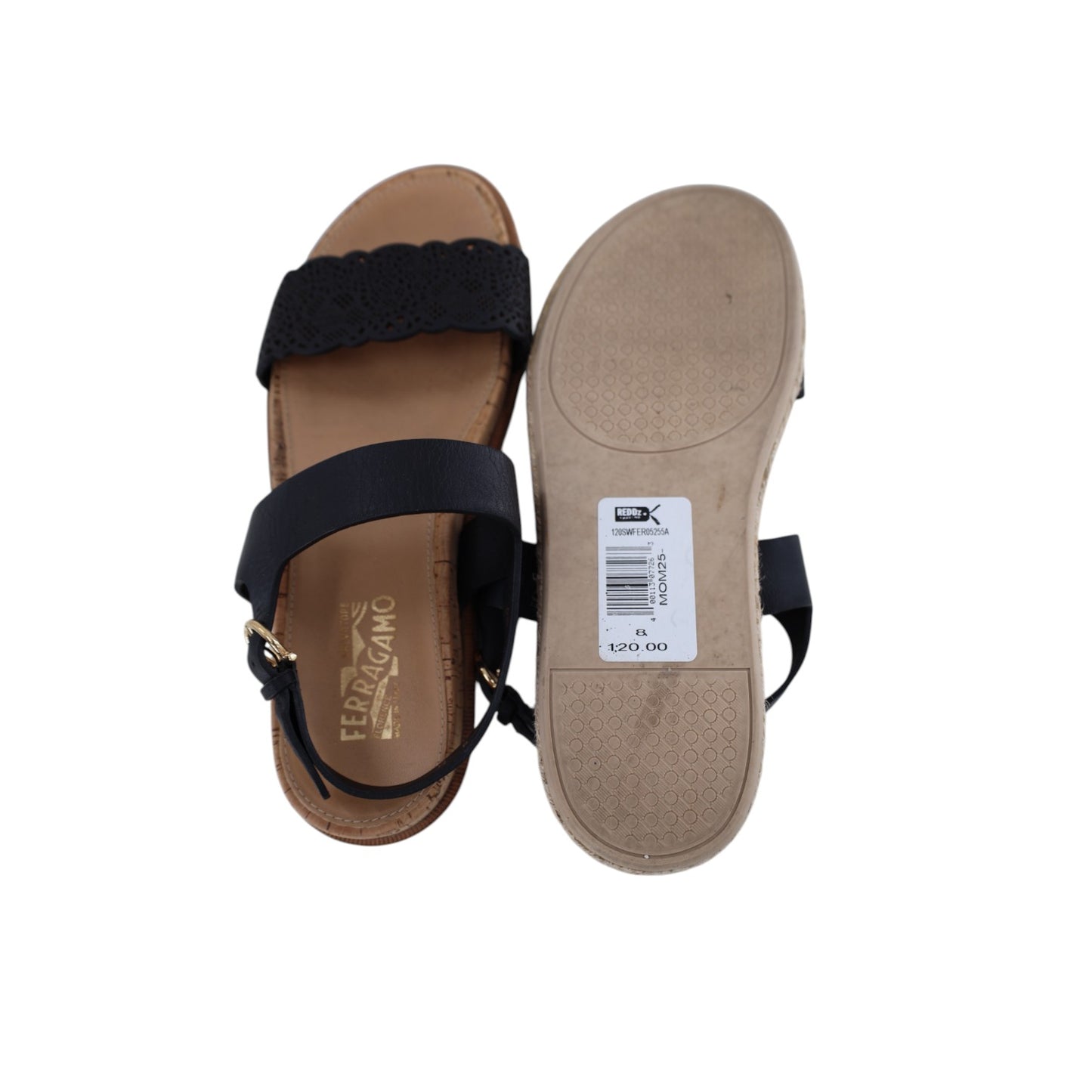 Ferragamo Black and Brown Sandals