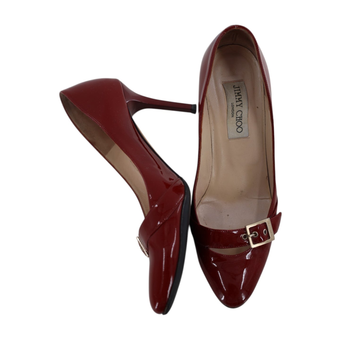 Jimmy Choo Women's Pavia Burgundy Patent Leather Pumps