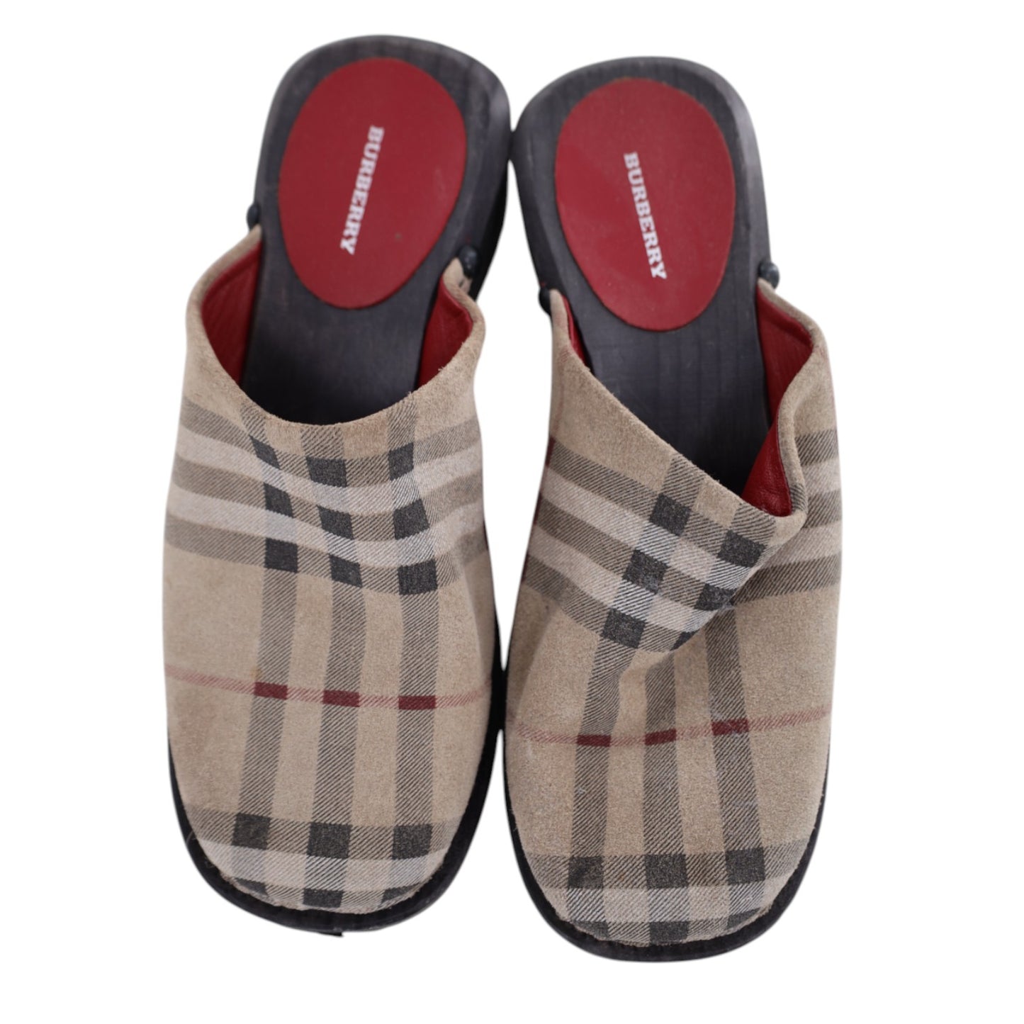 Burberry Nova Check Suede Mules
