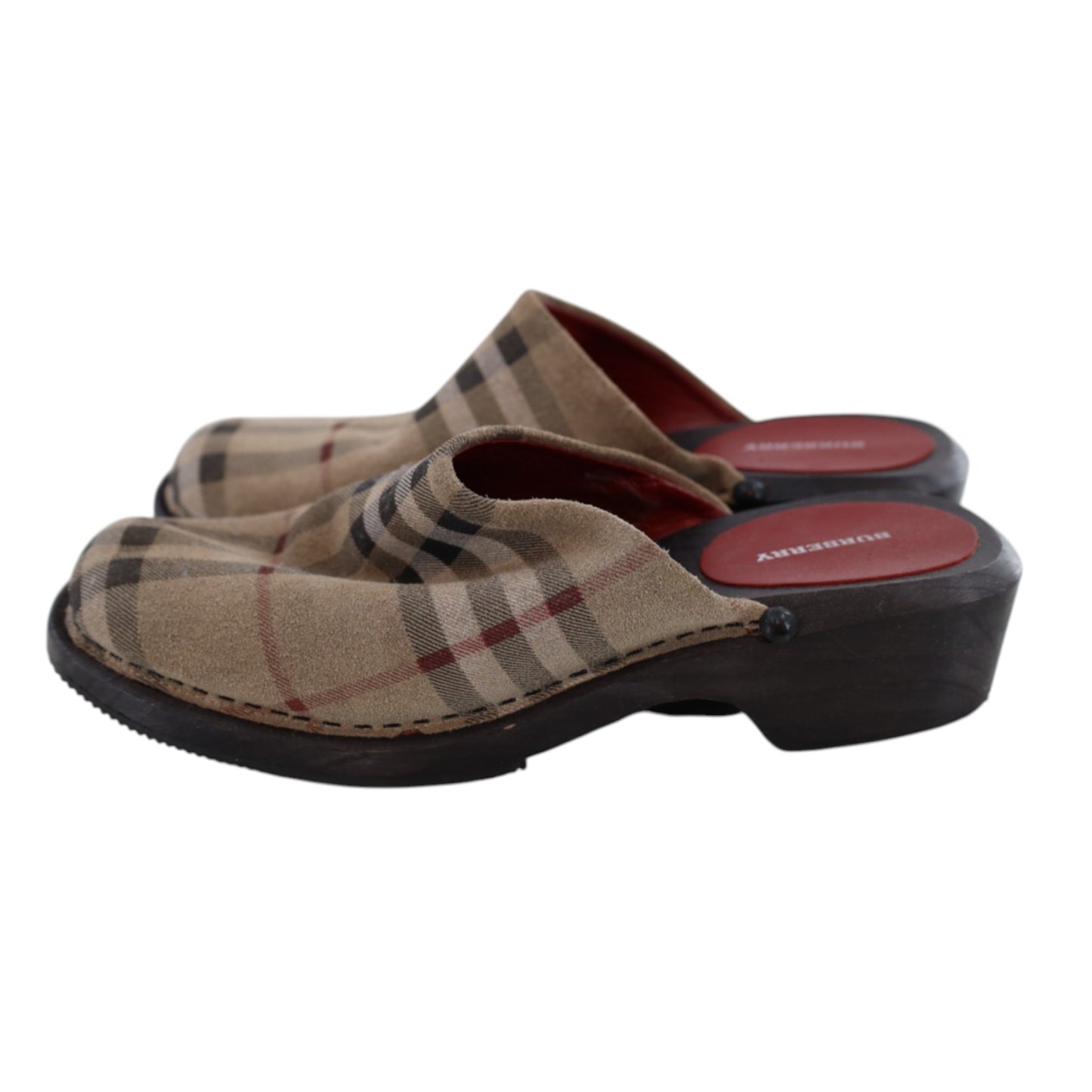 Burberry Nova Check Suede Mules