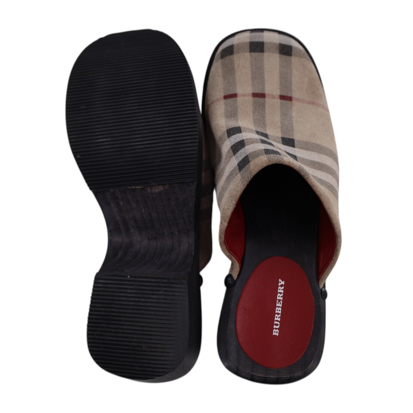 Burberry Nova Check Suede Mules