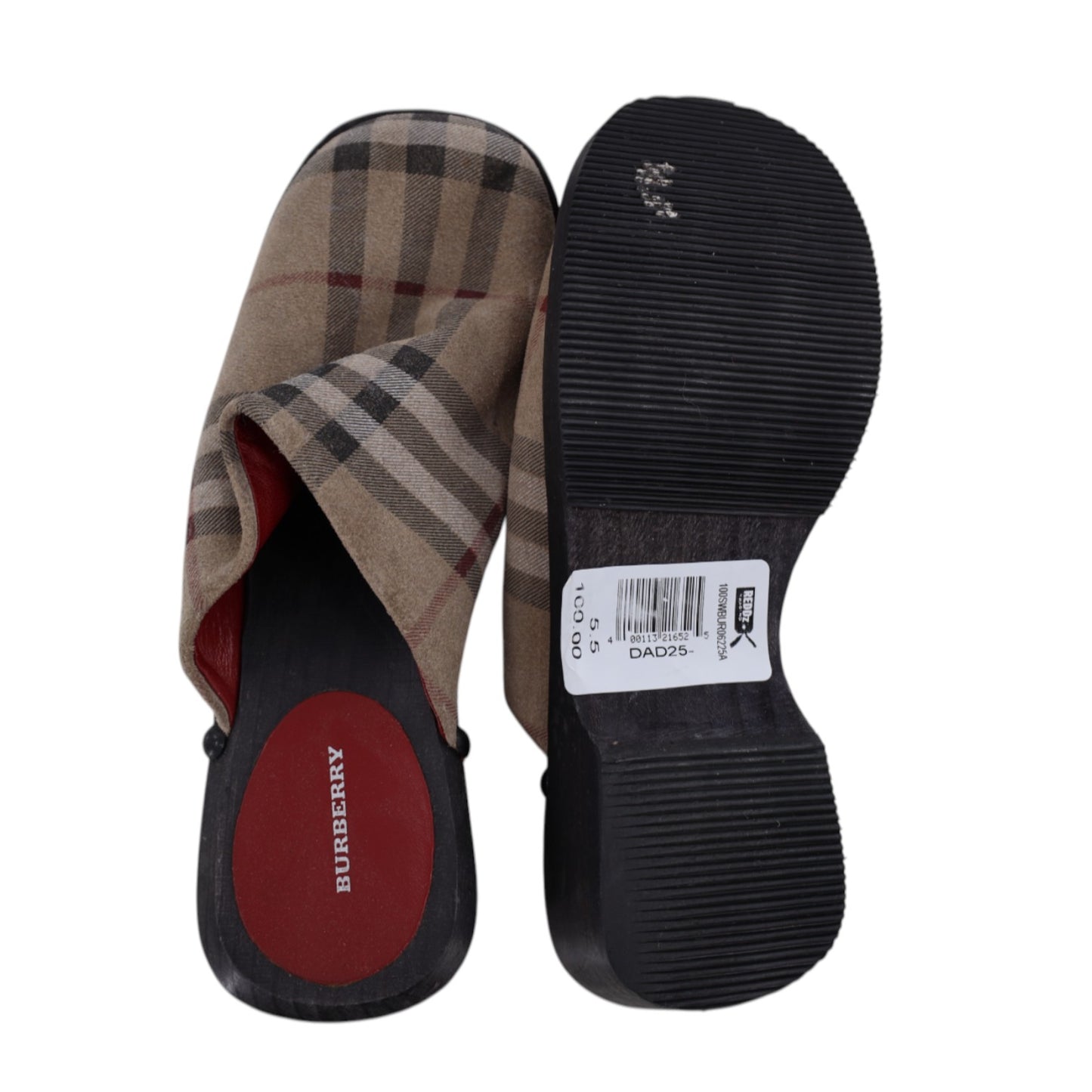 Burberry Nova Check Suede Mules