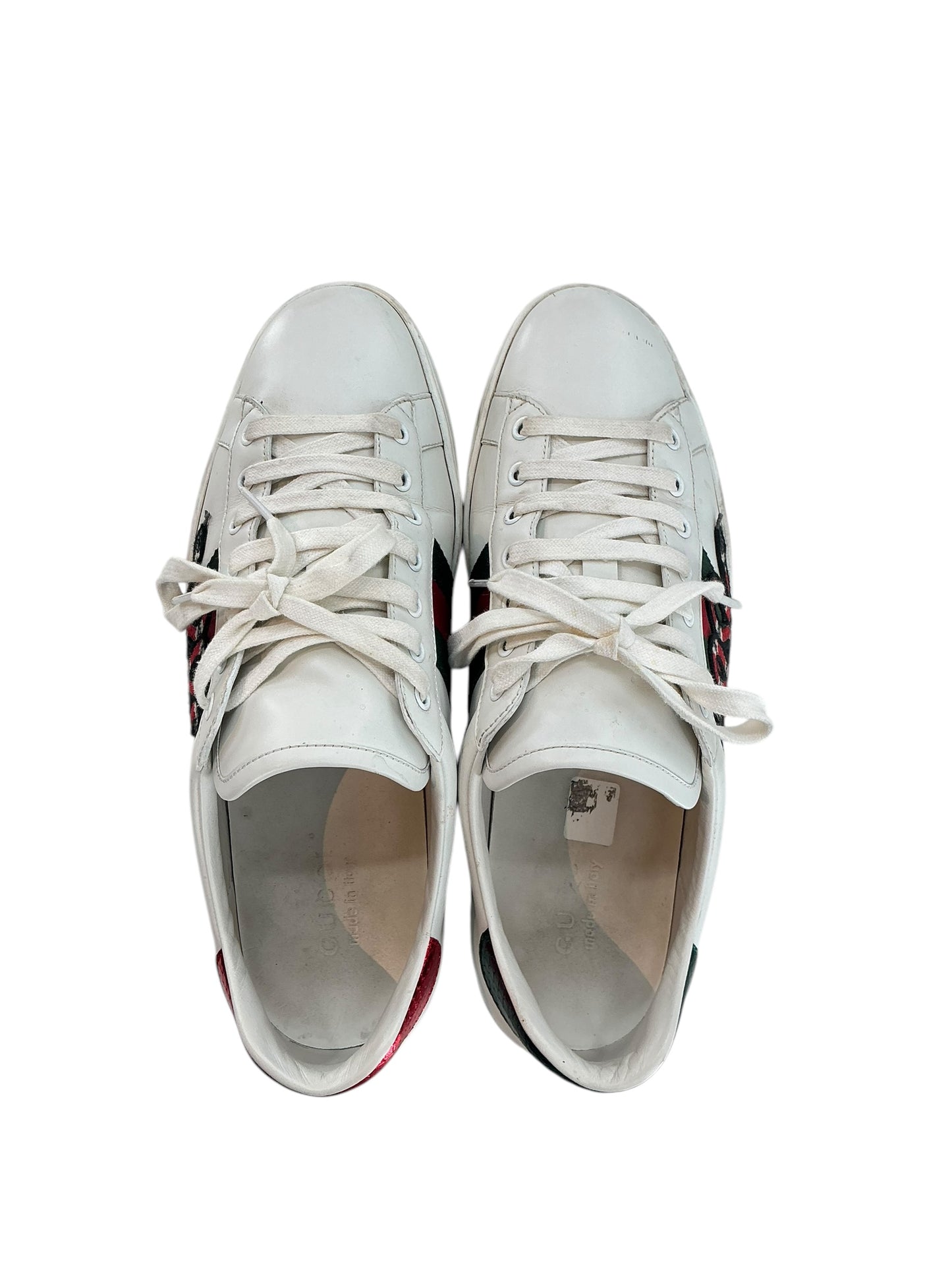 Gucci Mens White Snake Ace Sneakers