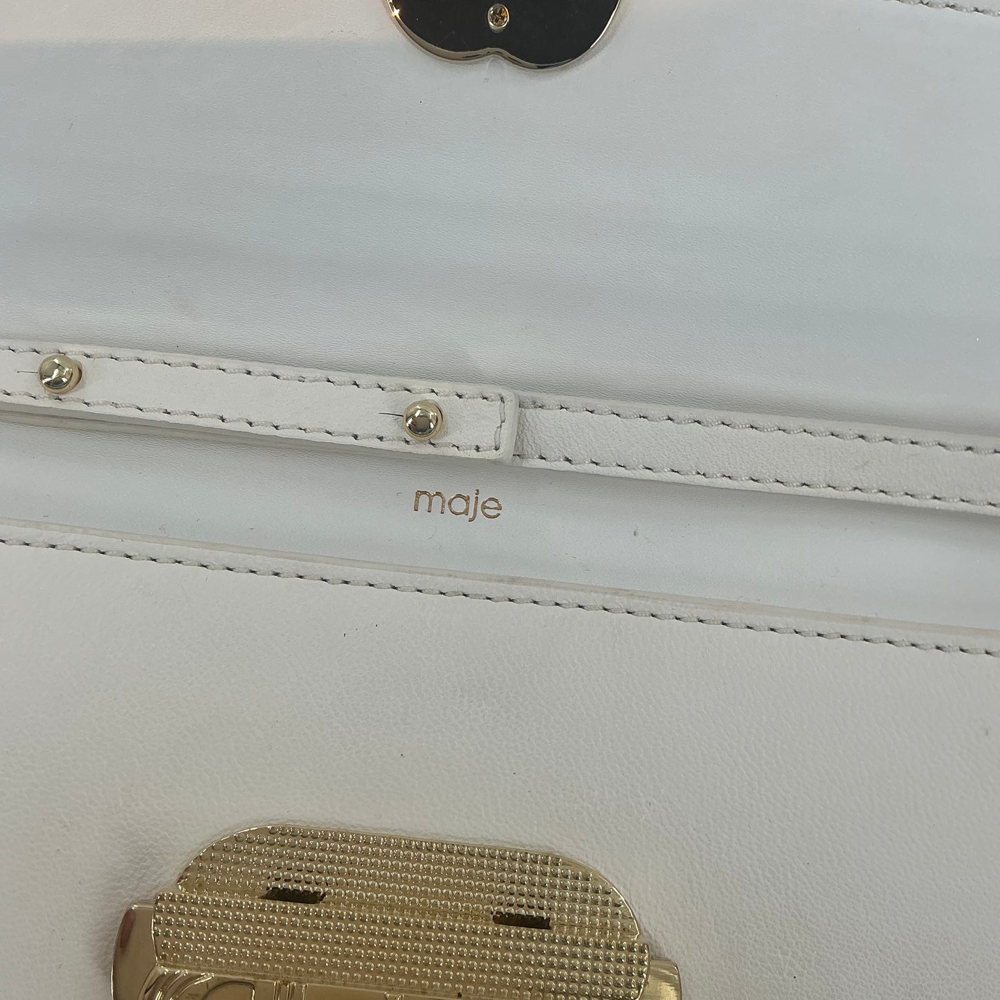 Maje Leather Bag With Clover Clasp