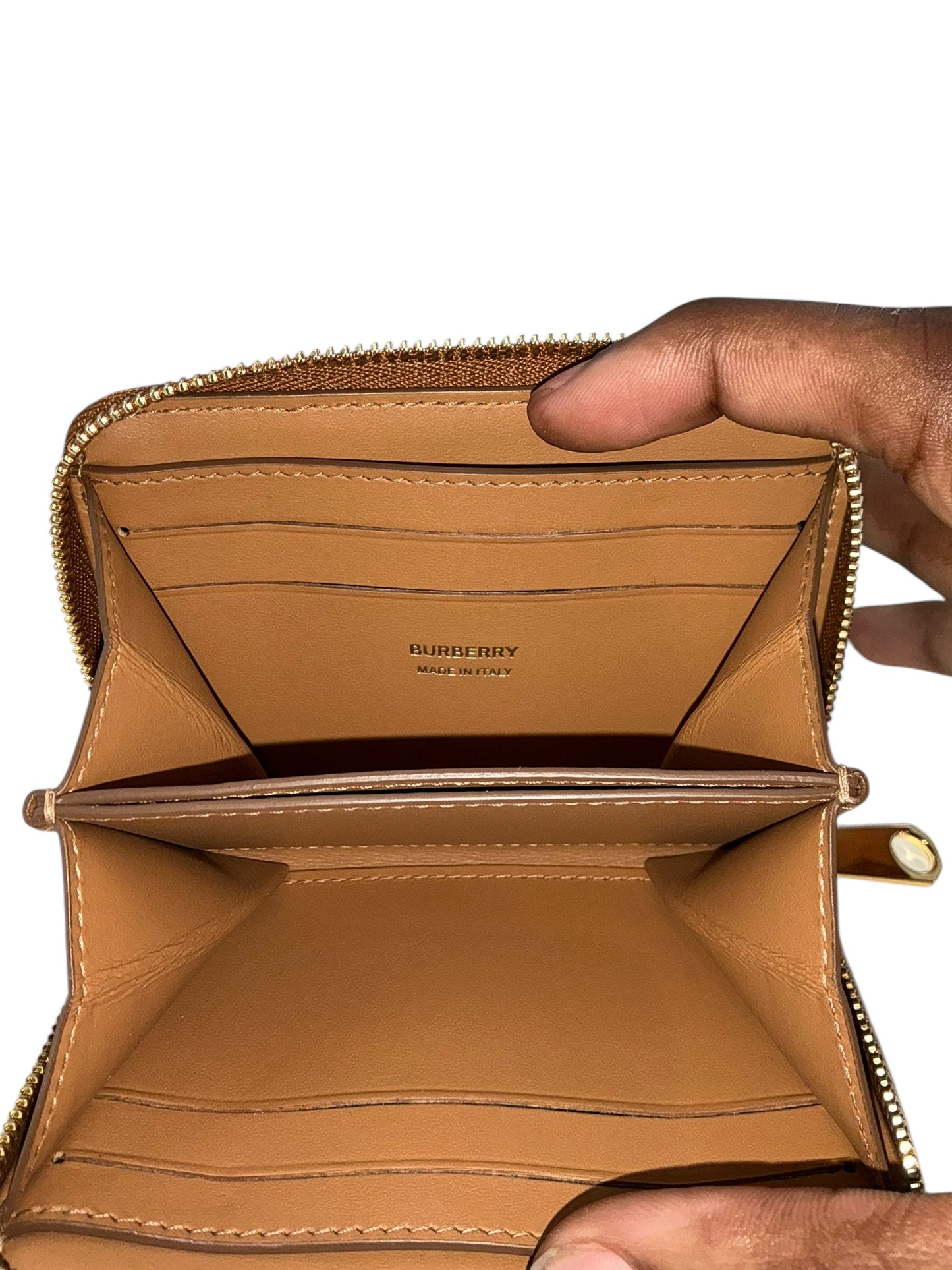 Burberry Leather Zip Around Wallet