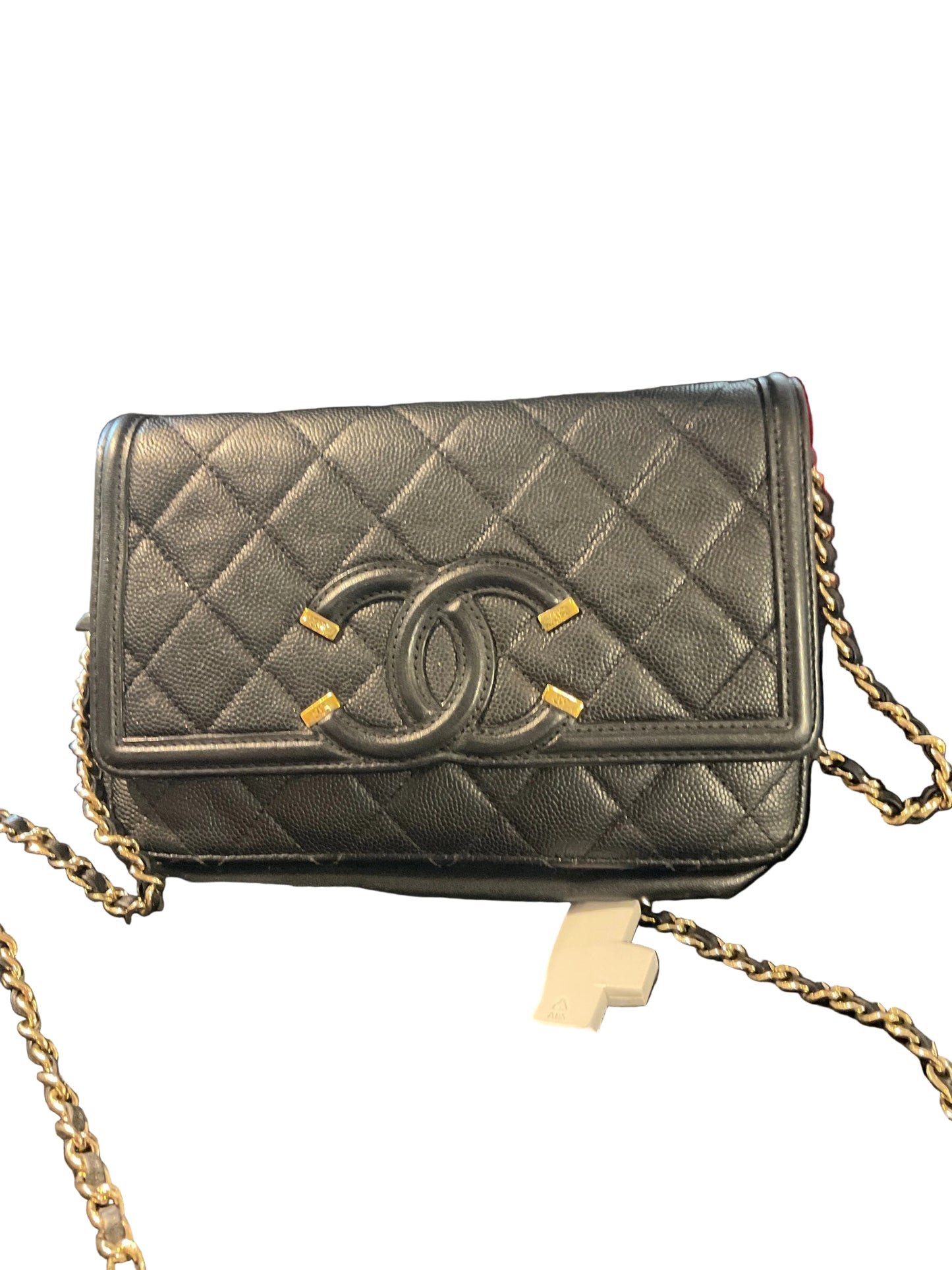 Chanel black caviar leather crossbody