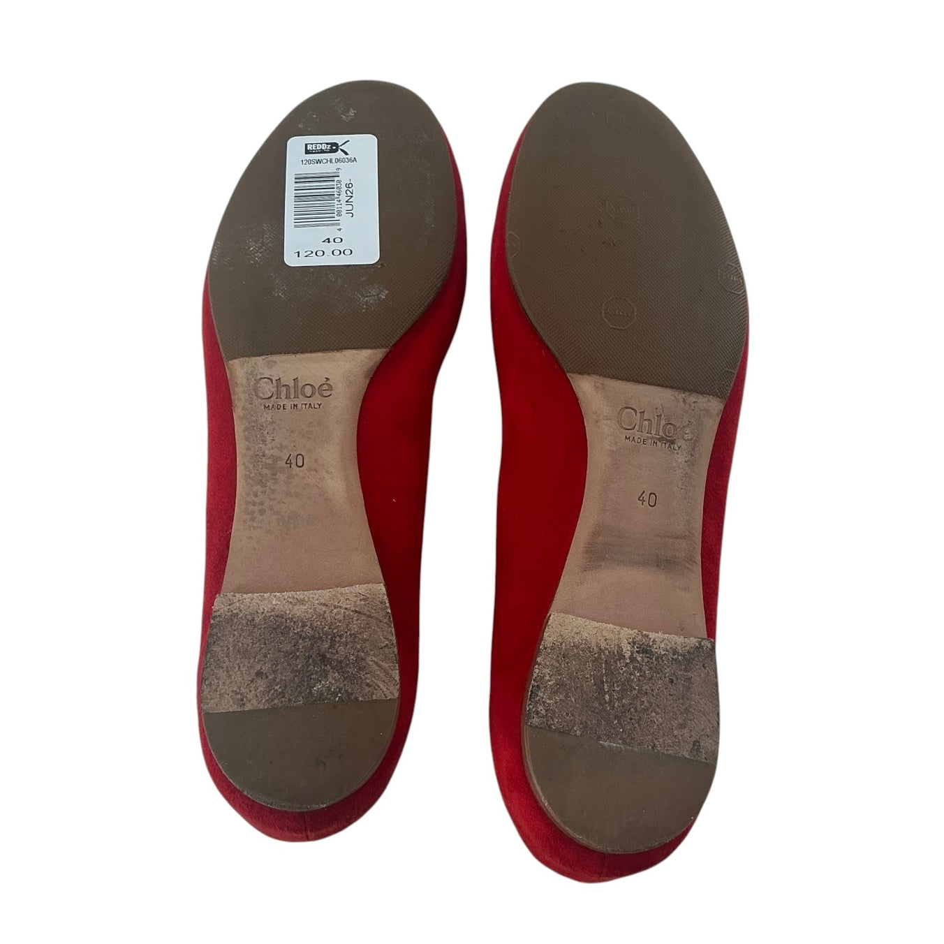 Chloé Lauren Scalloped Suede Ballet Flats