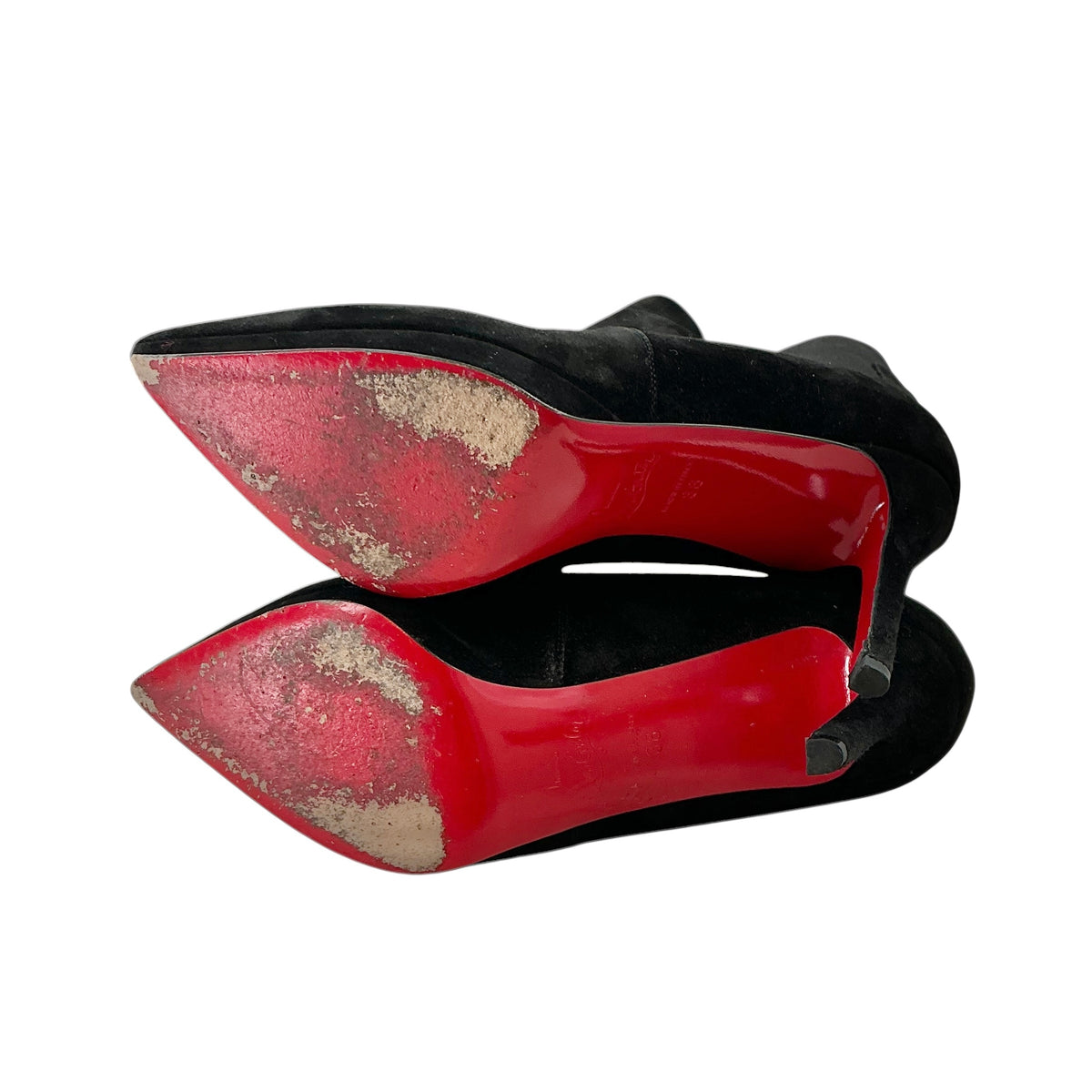 Christian Louboutin Crochinetta Black Suede Chelsea Ankle Booties
