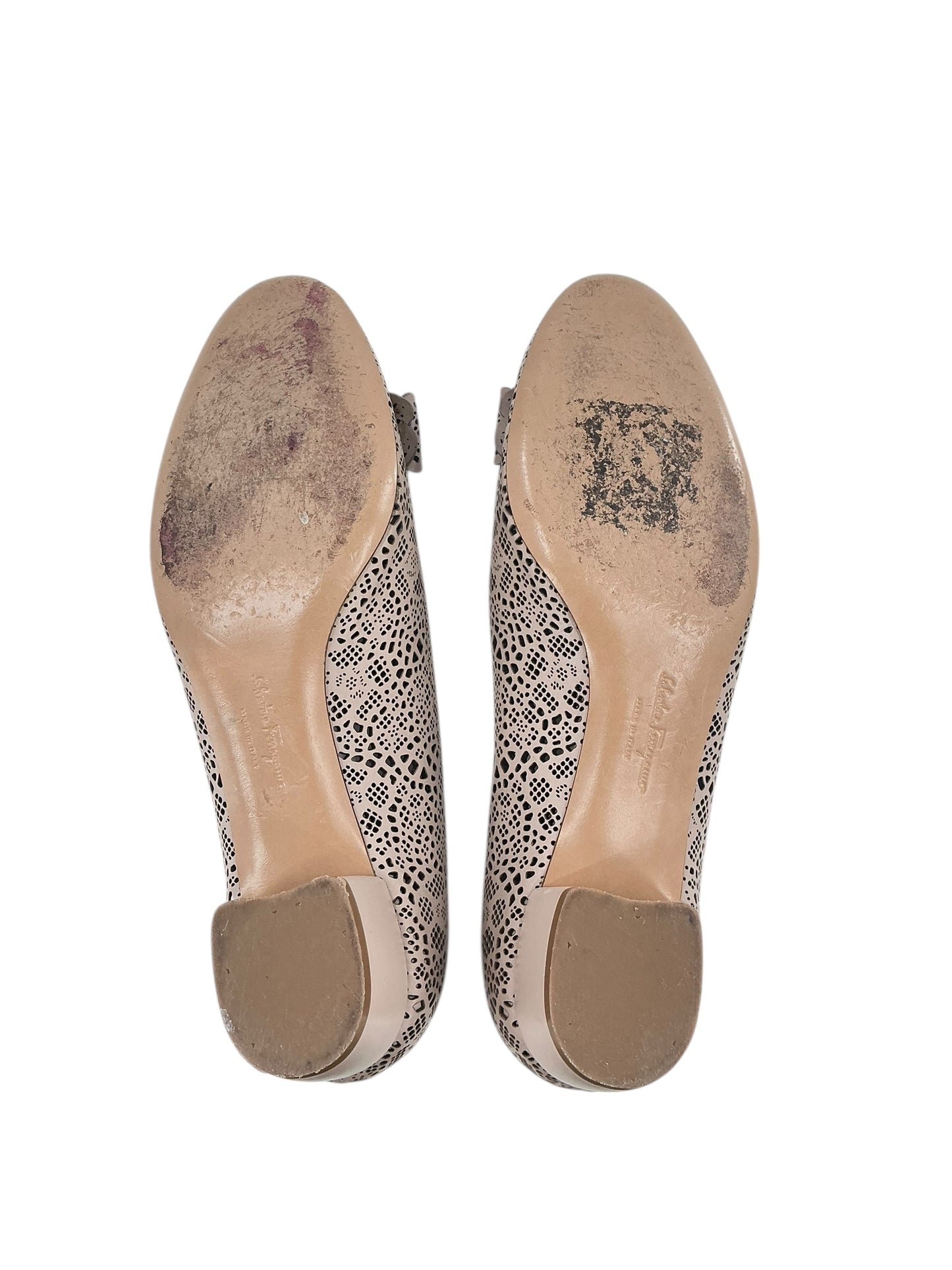 Salvatore Ferragamo Vera Bow Perforated Ballet Flats