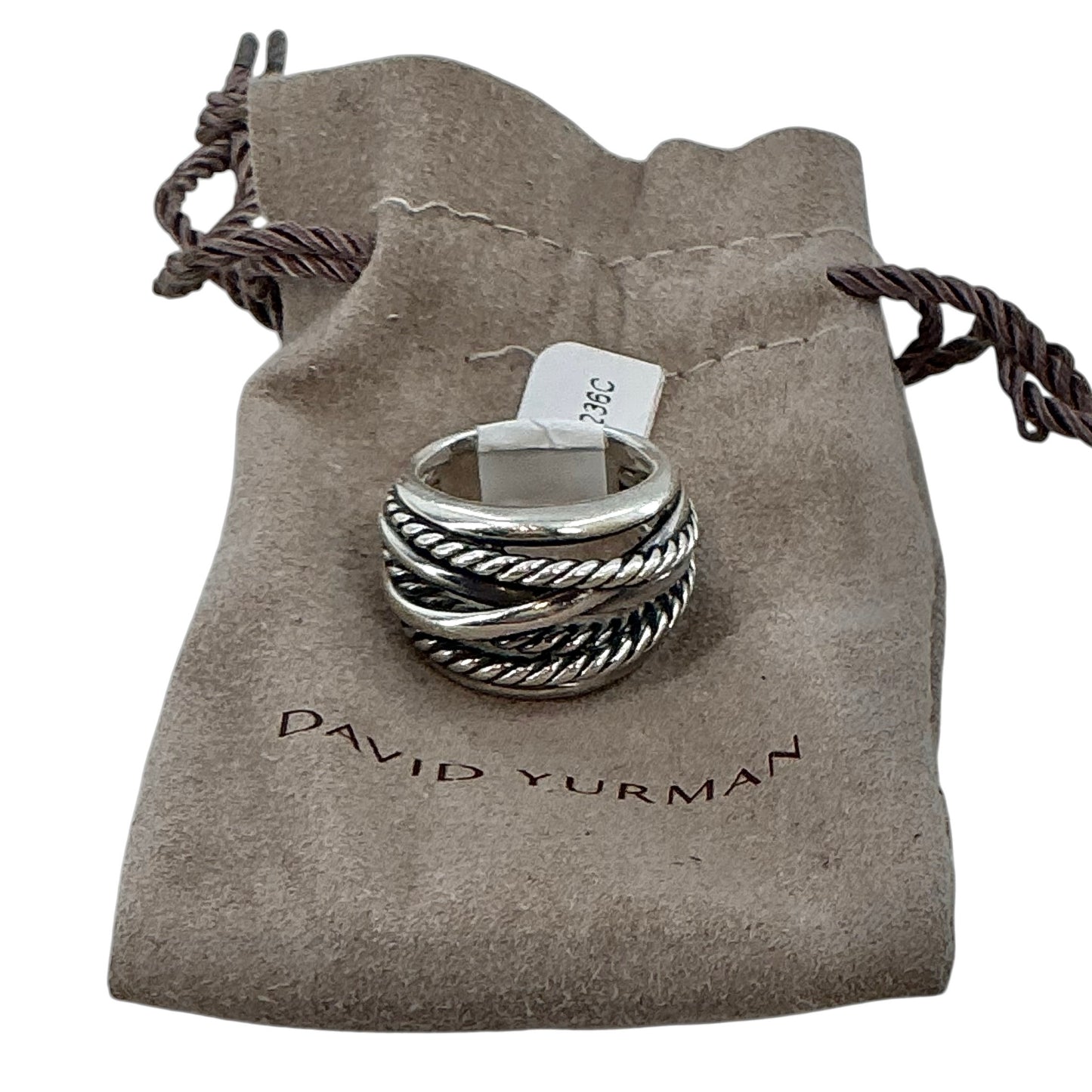 David Yurman Sterling Silver Wide Cable Crossover Statement Ring
