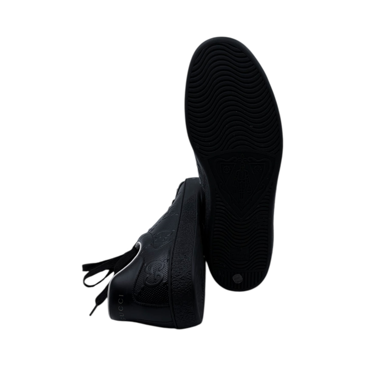 Gucci Black Embossed GG Ace Sneakers