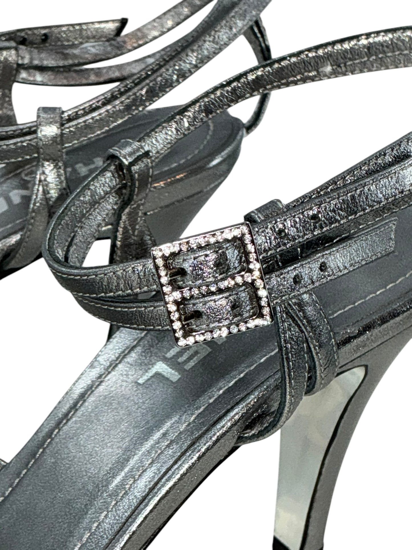 Chanel Metallic Strappy Sandals