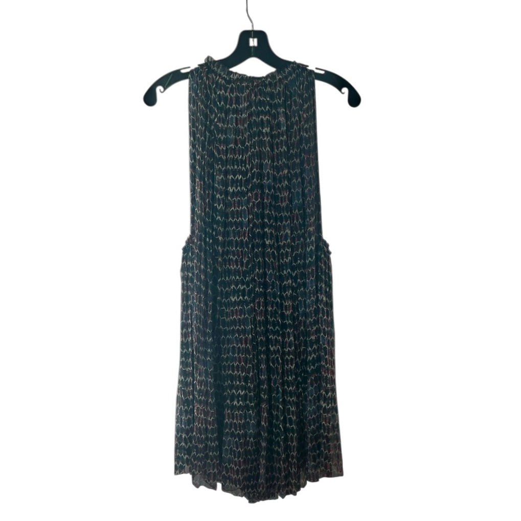 Isabel Marant Fadelo Blue Geometric Print Halter Mini Dress