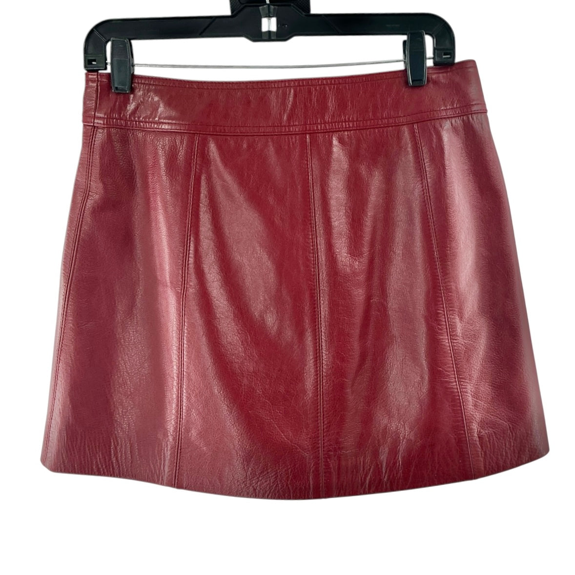 Isabel Marant Burgundy Leather Mini Skirt
