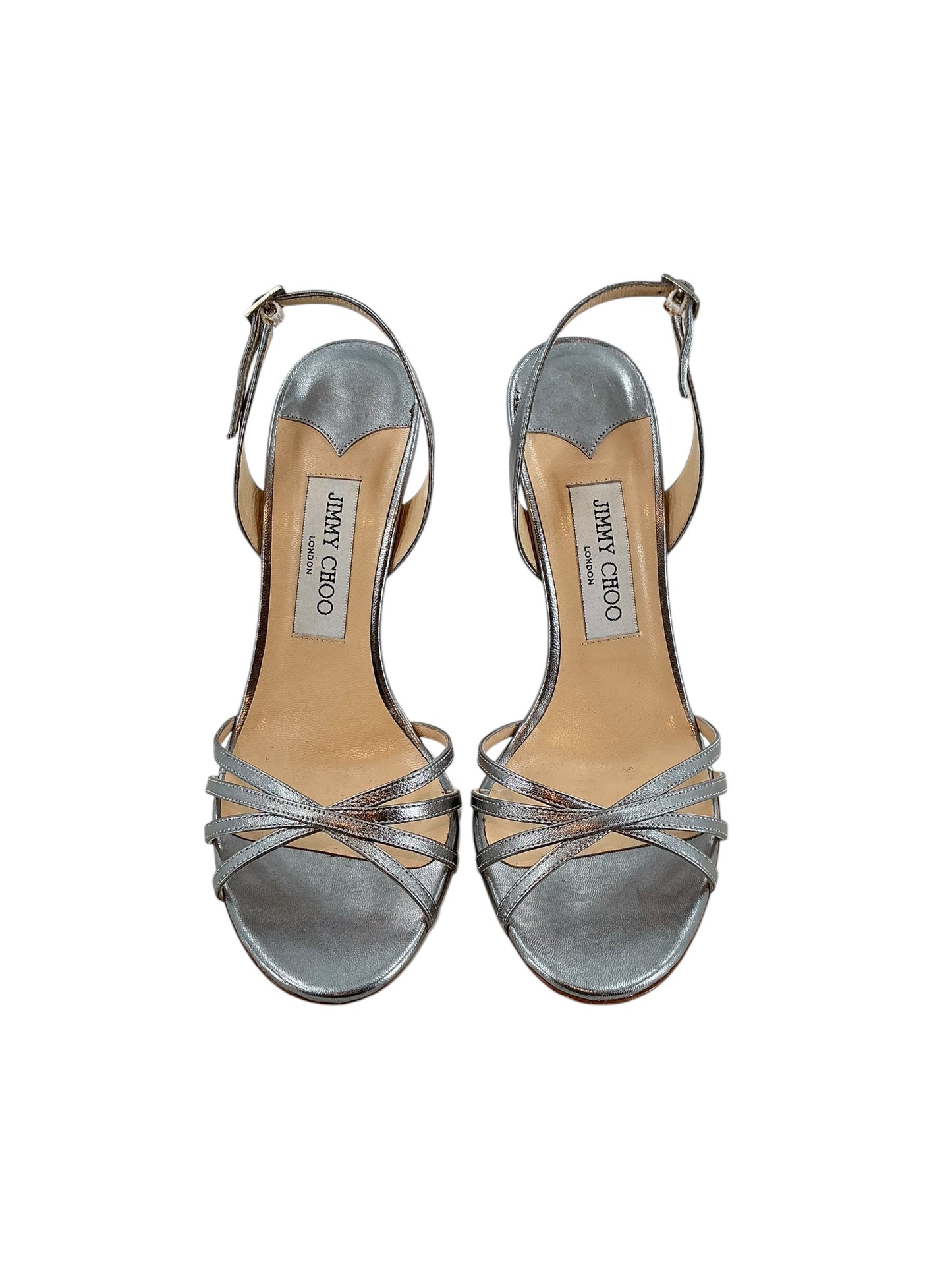 Jimmy Choo Metallic Strappy Slingback Sandals