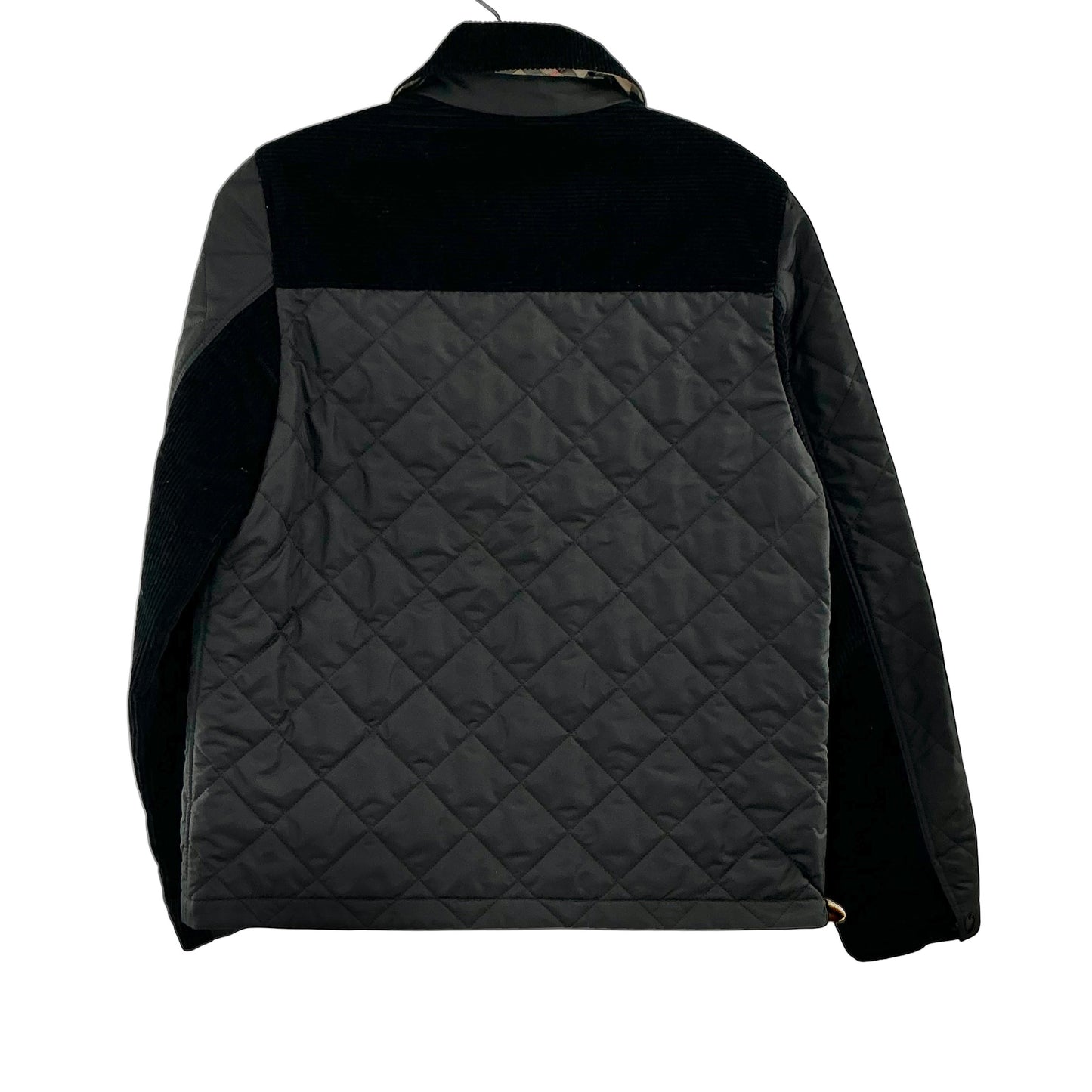 Burberry Women’s Quilted Jacket Velvet Corduroy Trim Black