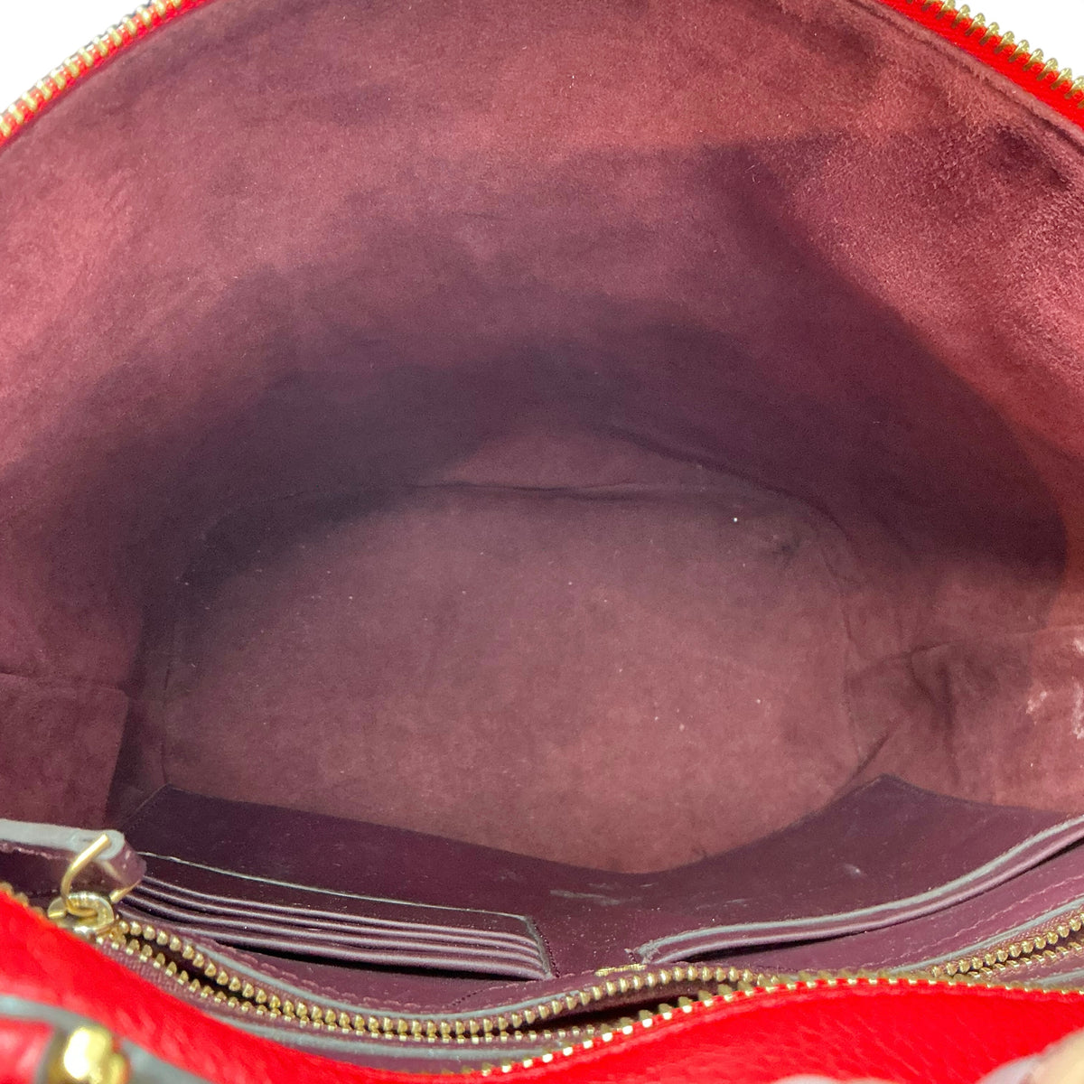 Anya Hindmarch "Build A Bag" Red Pebbled Leather Bucket Bag