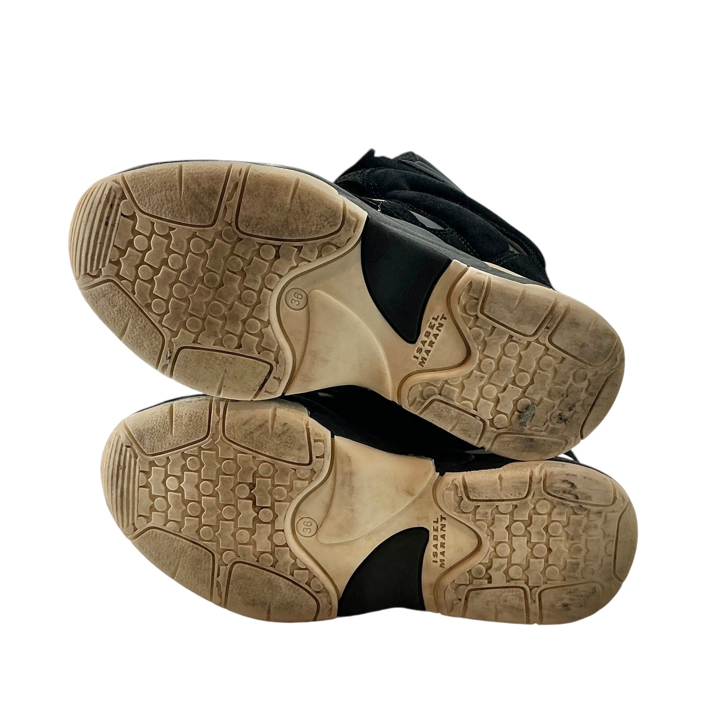 Isabel Marant Balskee High-Top Black Leather & Suede Wedge Sneakers
