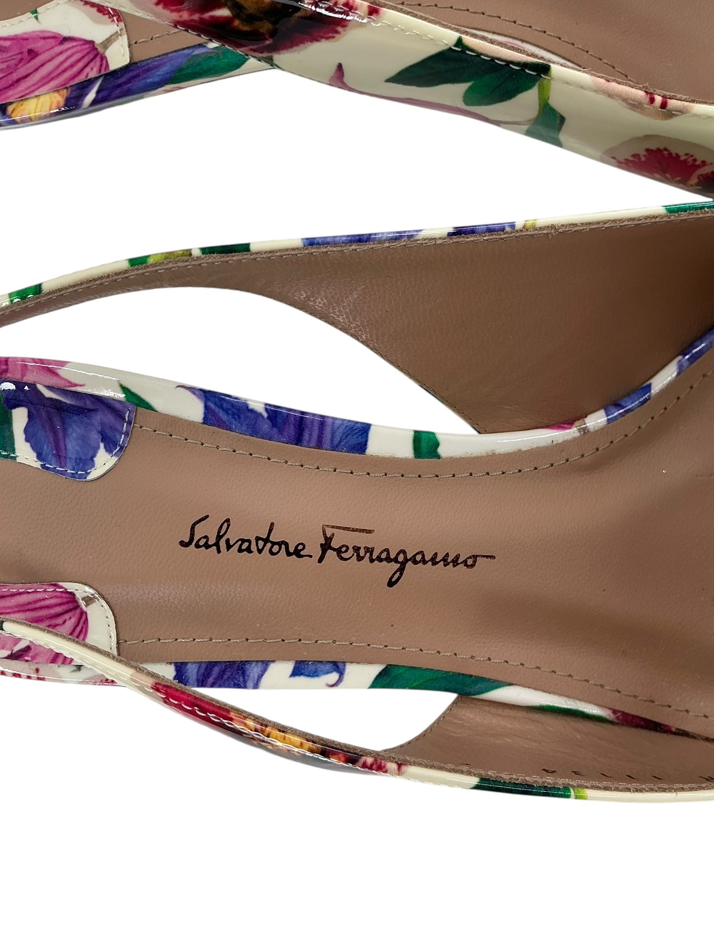 Salvatore Ferragamo Peep Toe Kitten Pumps