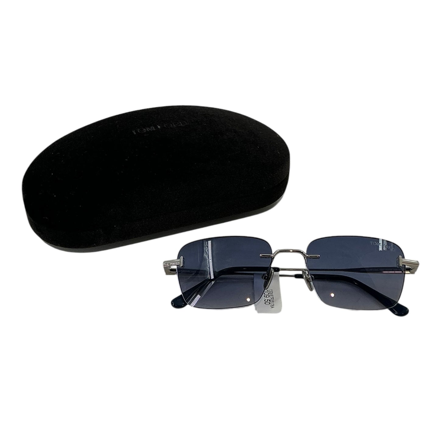 Tom Ford FT1354 Jake Rimless Sunglasses – Shiny Palladium / Blue Gradient