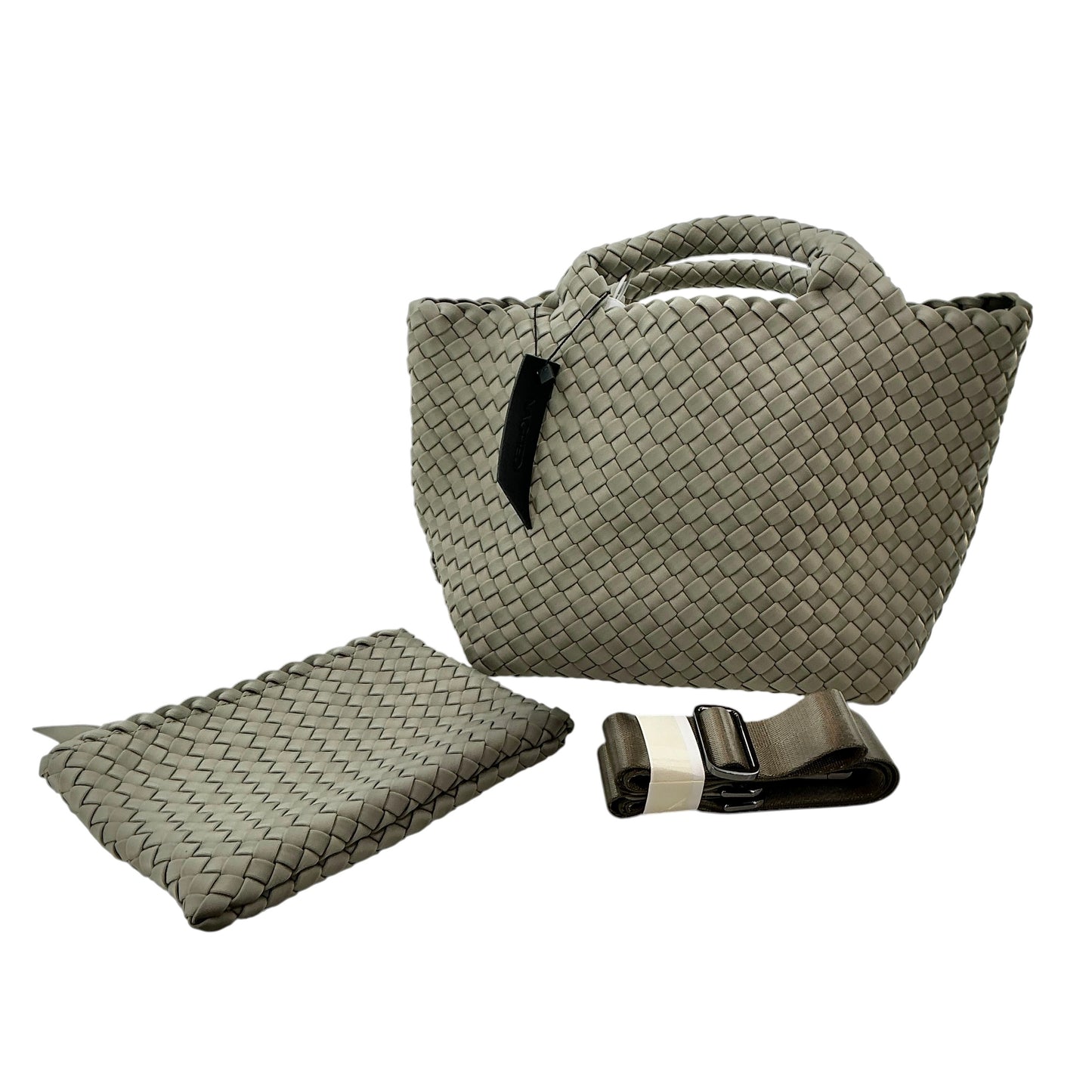 NAGHEDI St. Barths Medium Handwoven Neoprene Tote Bag - Grey