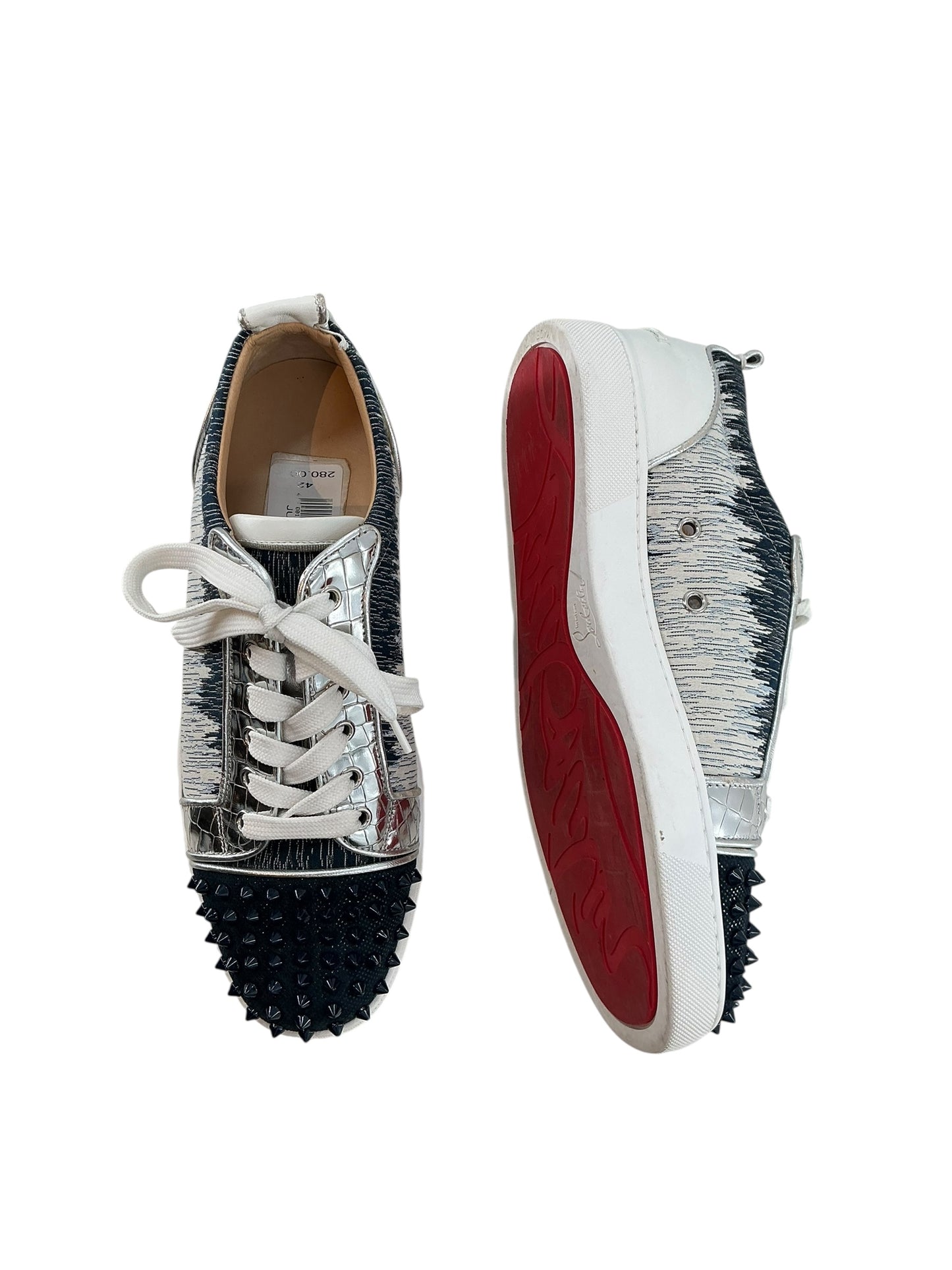 Louboutin Junior Spike Leather Sneakers