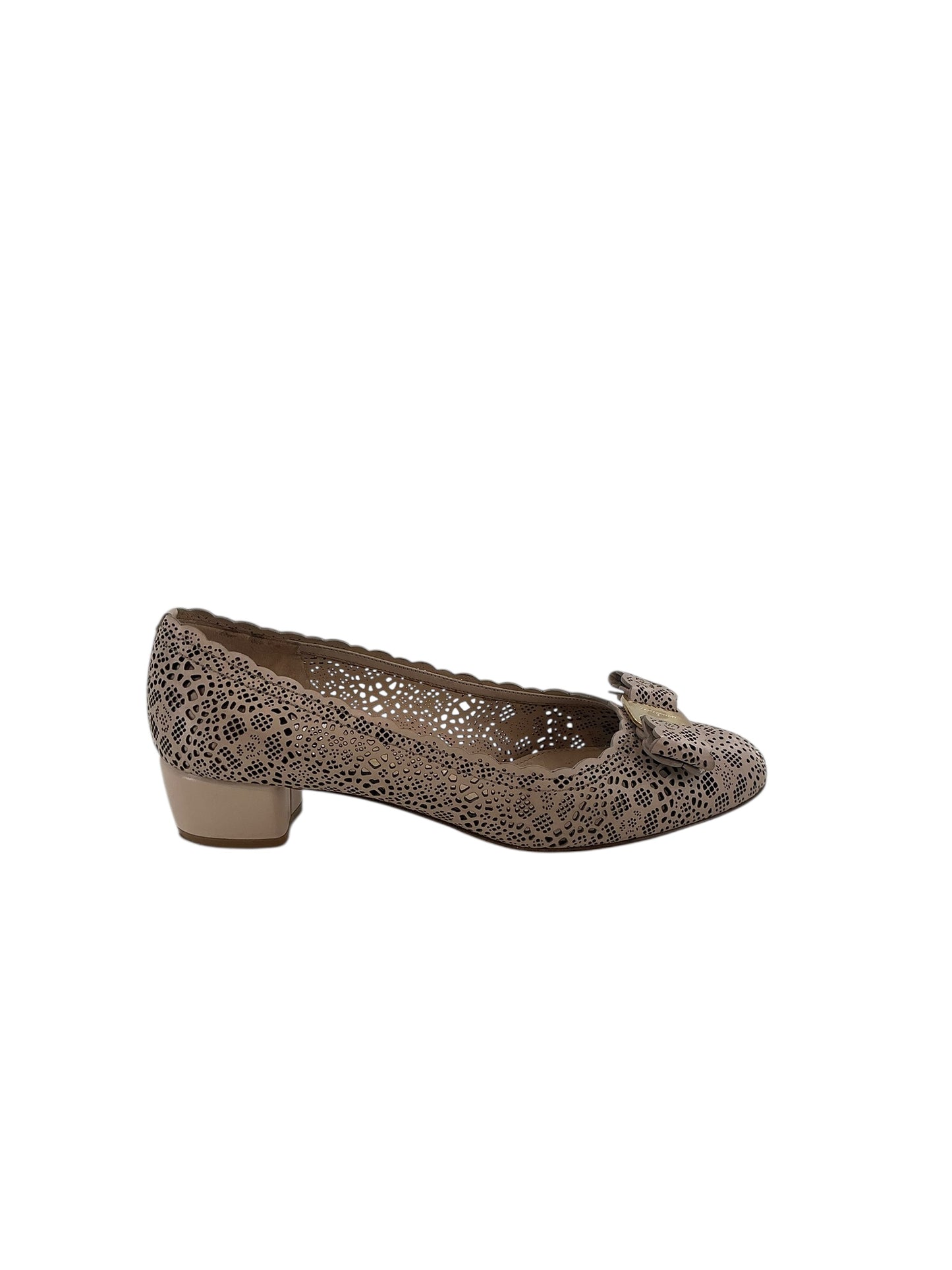 Salvatore Ferragamo Vera Bow Perforated Ballet Flats
