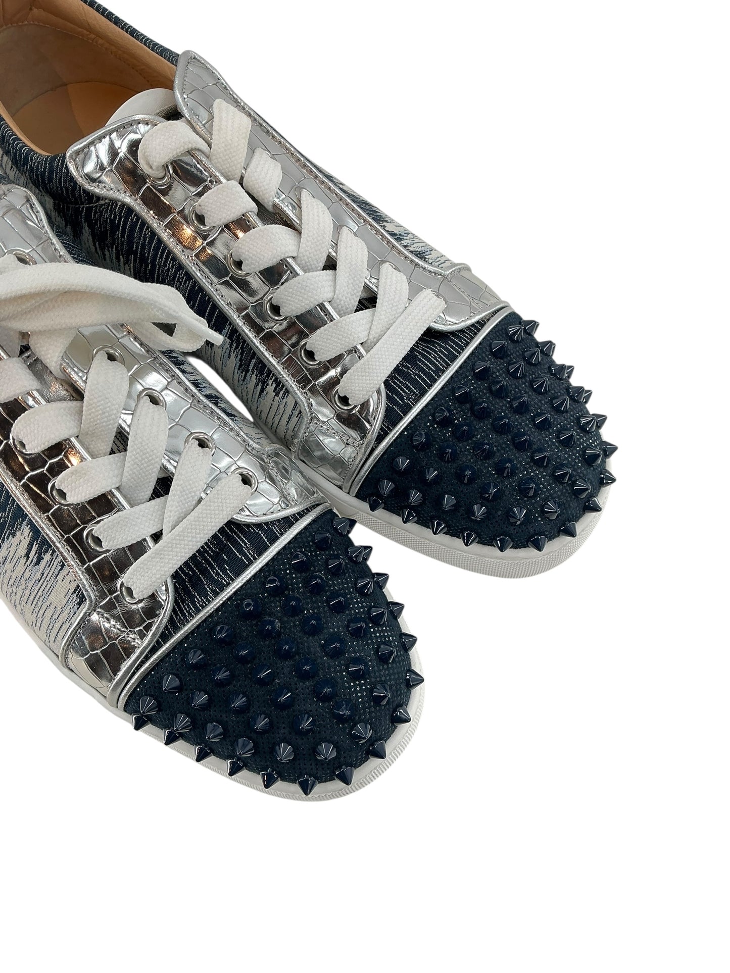 Louboutin Junior Spike Leather Sneakers