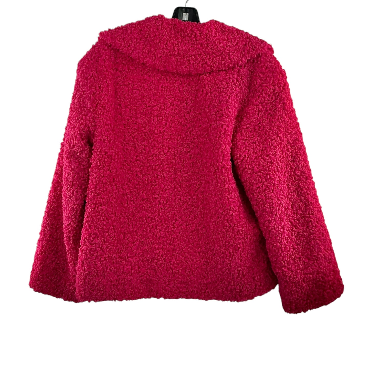 Alice + Olivia Thora Oversized Faux Fur Teddy Jacket in Fuchsia Pink