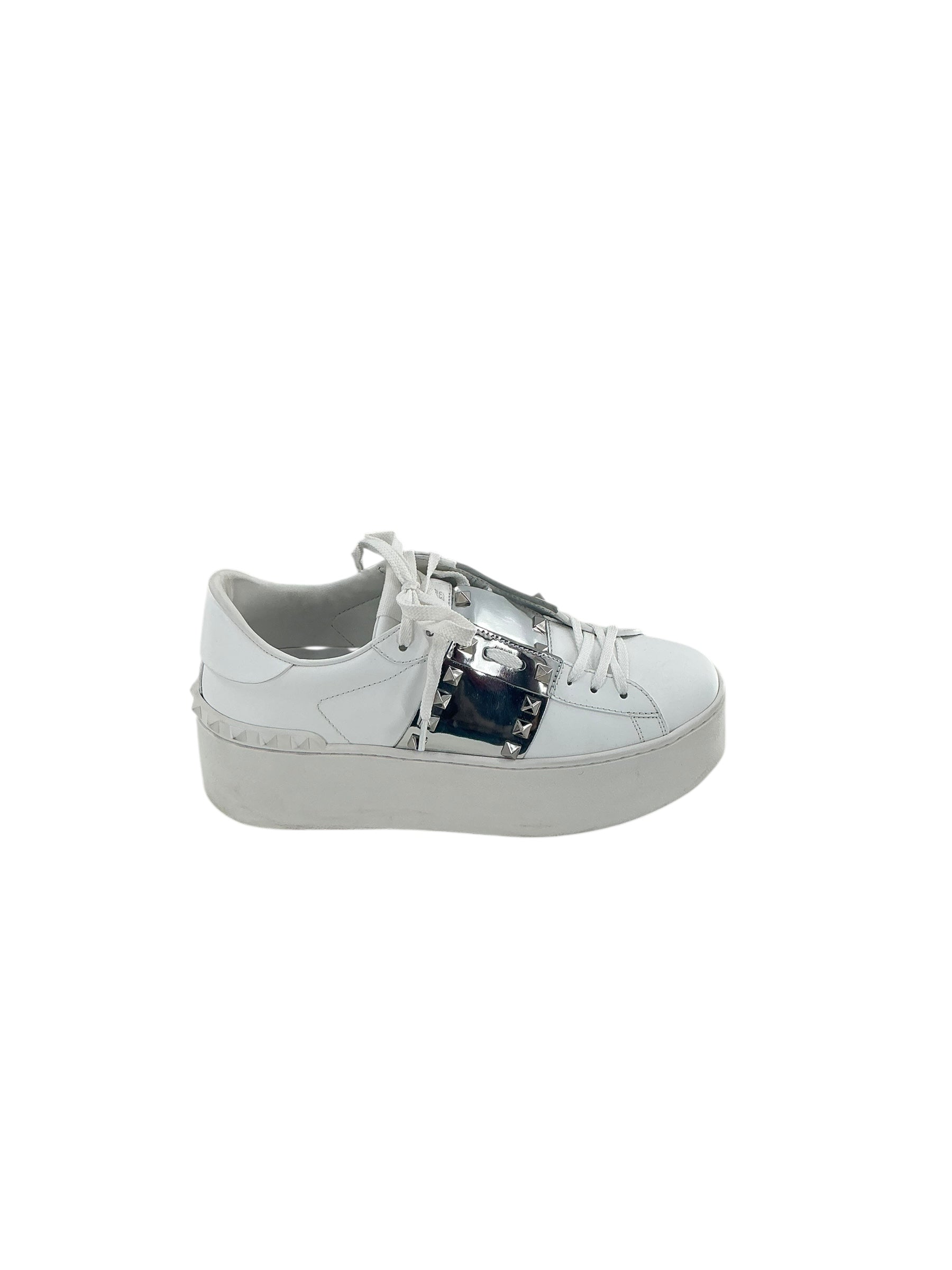 Valentino Untitled Rockstud Metallic Platform Sneakers