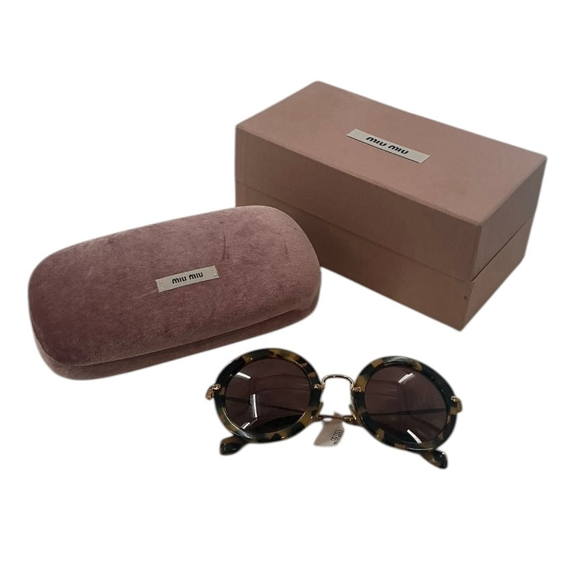 Miu Miu SMU 13N Round Tortoise Shell Sunglasses