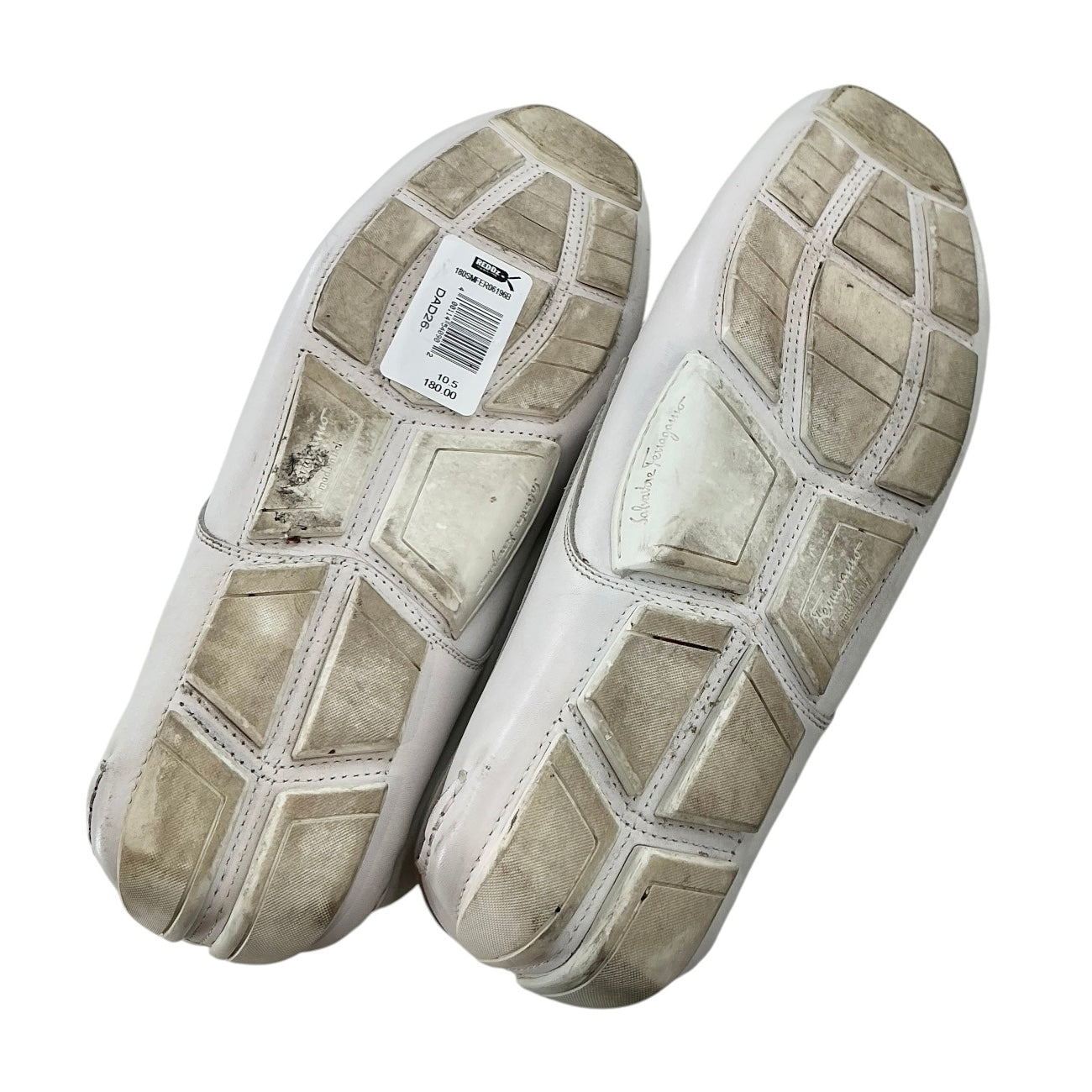 Salvatore Ferragamo White Leather Parigi Gancini Loafers