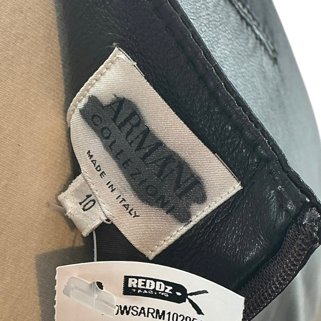 Armani Collezioni Brown Leather Skirt