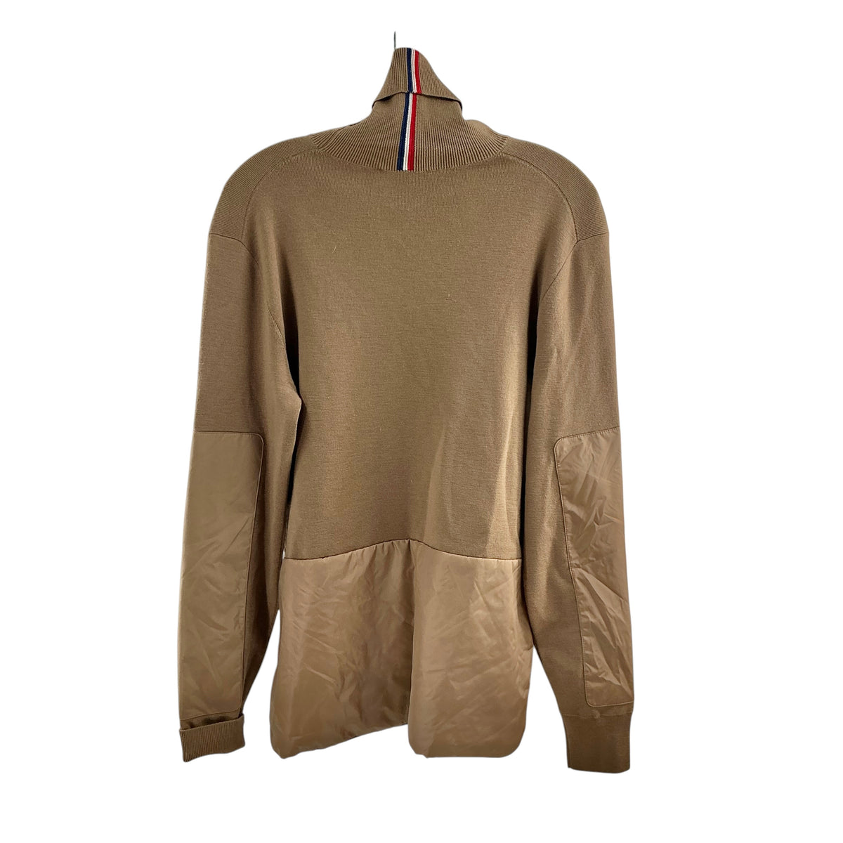 MONCLER Grenoble Camel Wool Blend Paneled Turtleneck Sweater