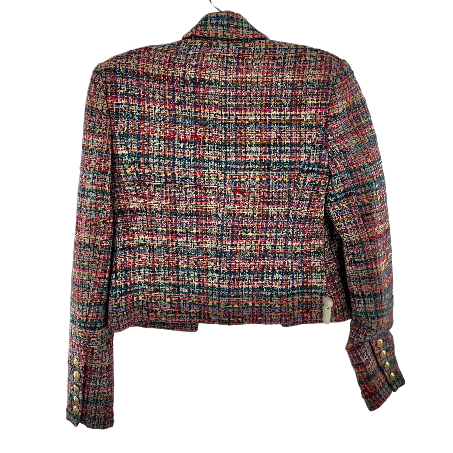 L'AGENCE Inez Cropped Multicolor Tweed Blazer