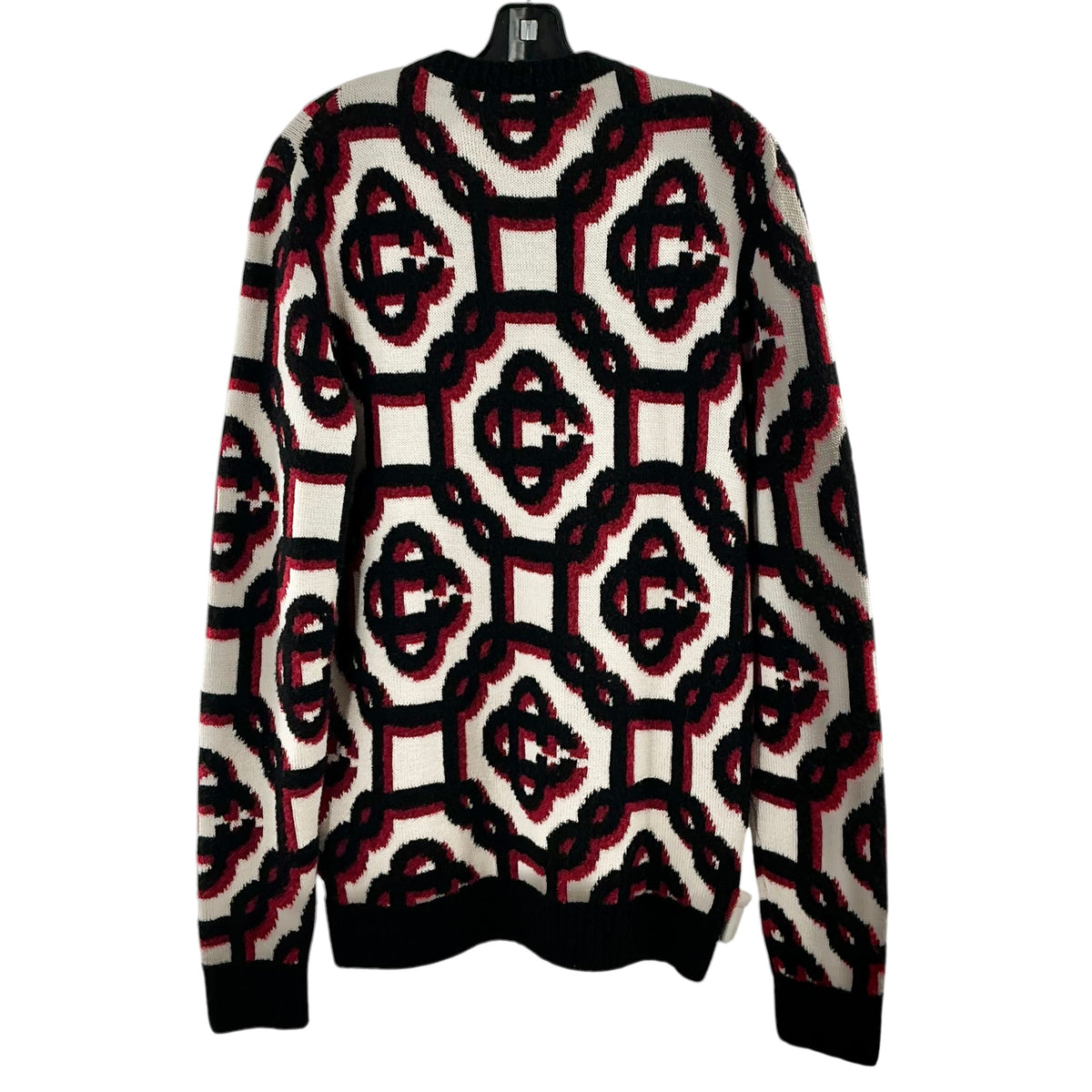 Casablanca 3D Monogram Intarsia Knit Sweater Off-White/Red/Black
