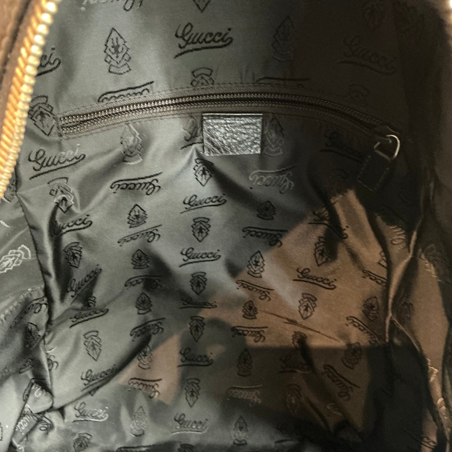 Gucci Black Guccissima Monogram Embossed Leather Day Backpack