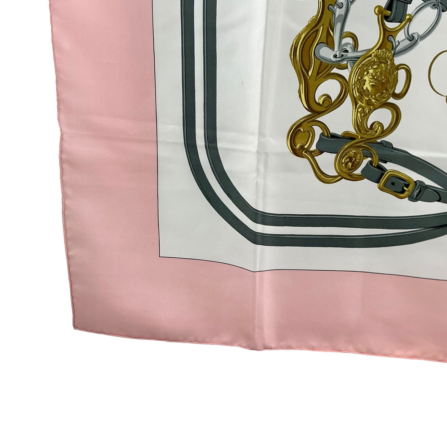 Hermès "Brides de Gala" Carré 90 Silk Scarf – Pink & White Equestrian Motif
