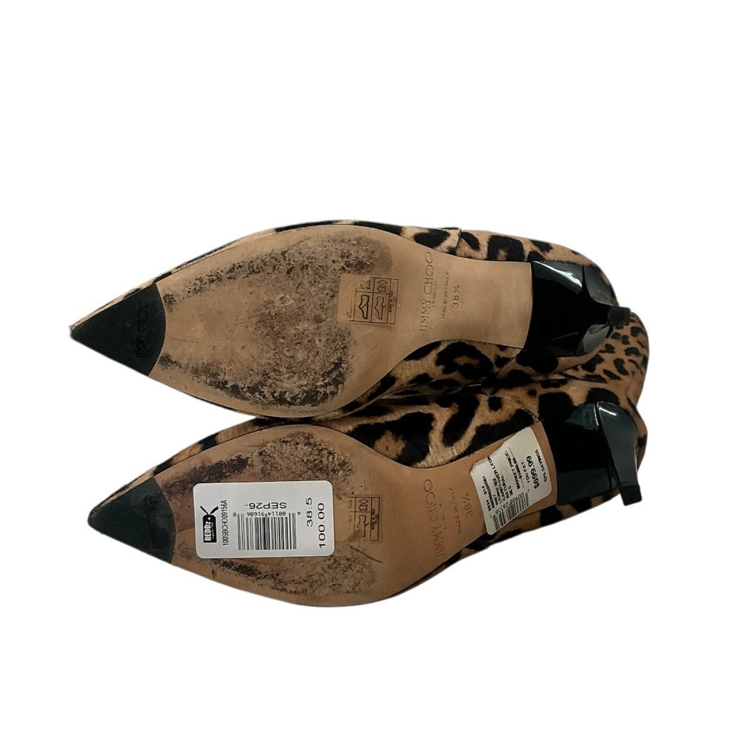 Jimmy Choo Lyonise 85 Leopard Print Calf Hair Knee-High Boots